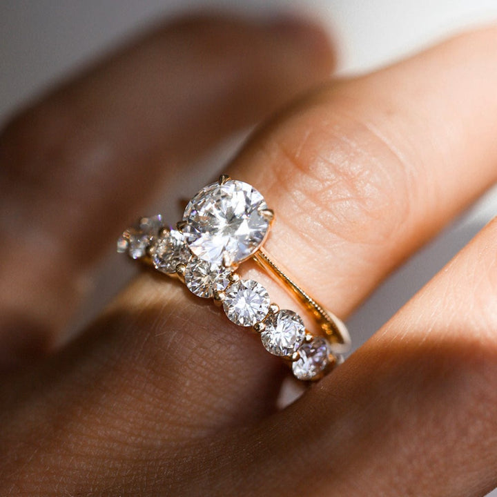 Solitaire Ring with 3.0 Ct Round Moissanite