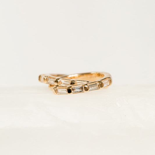 Baguette Moissanite Diamond Hoop Earrings
