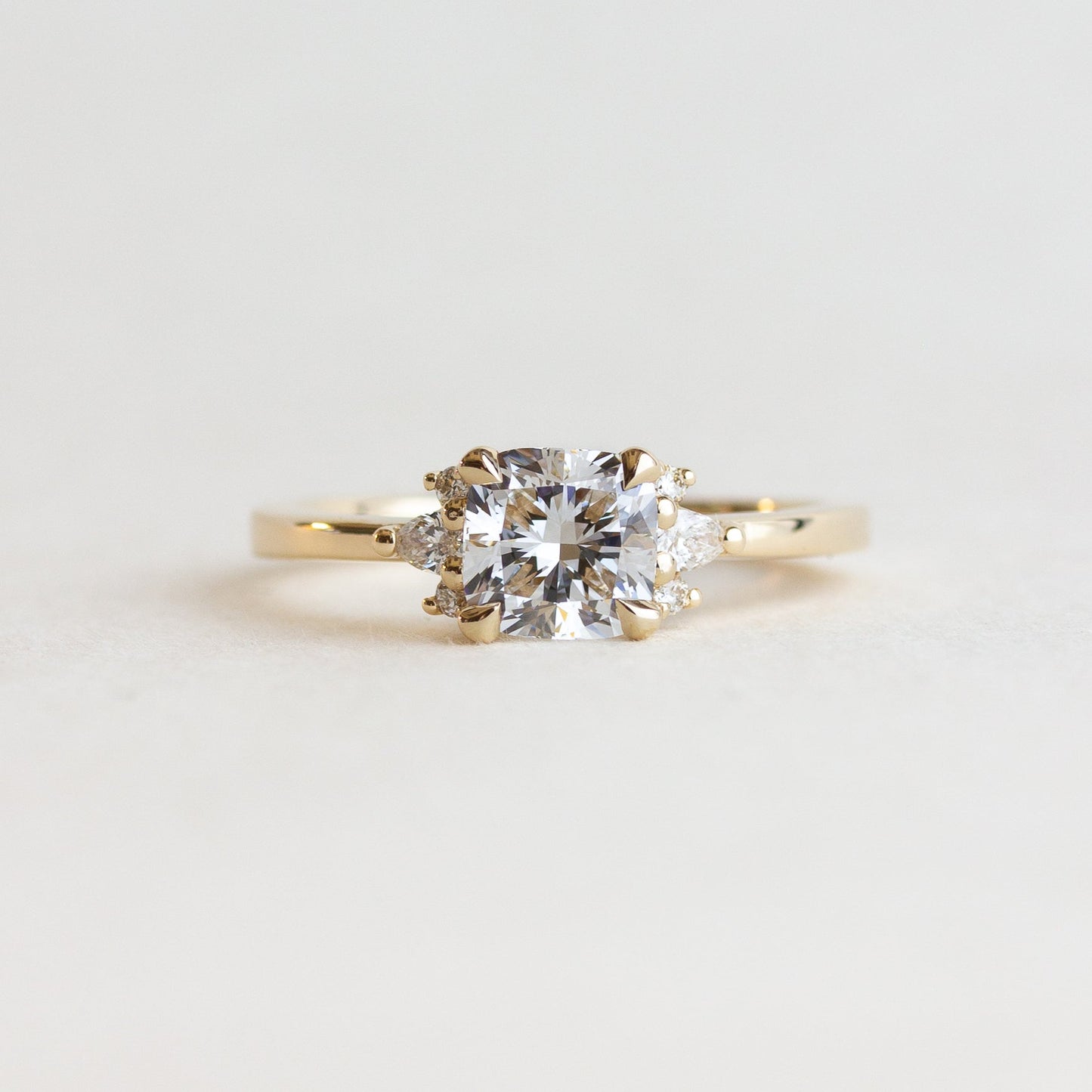 1.0 CT Cushion Cut F/VS1 CVD Diamond Cluster Engagement Ring
