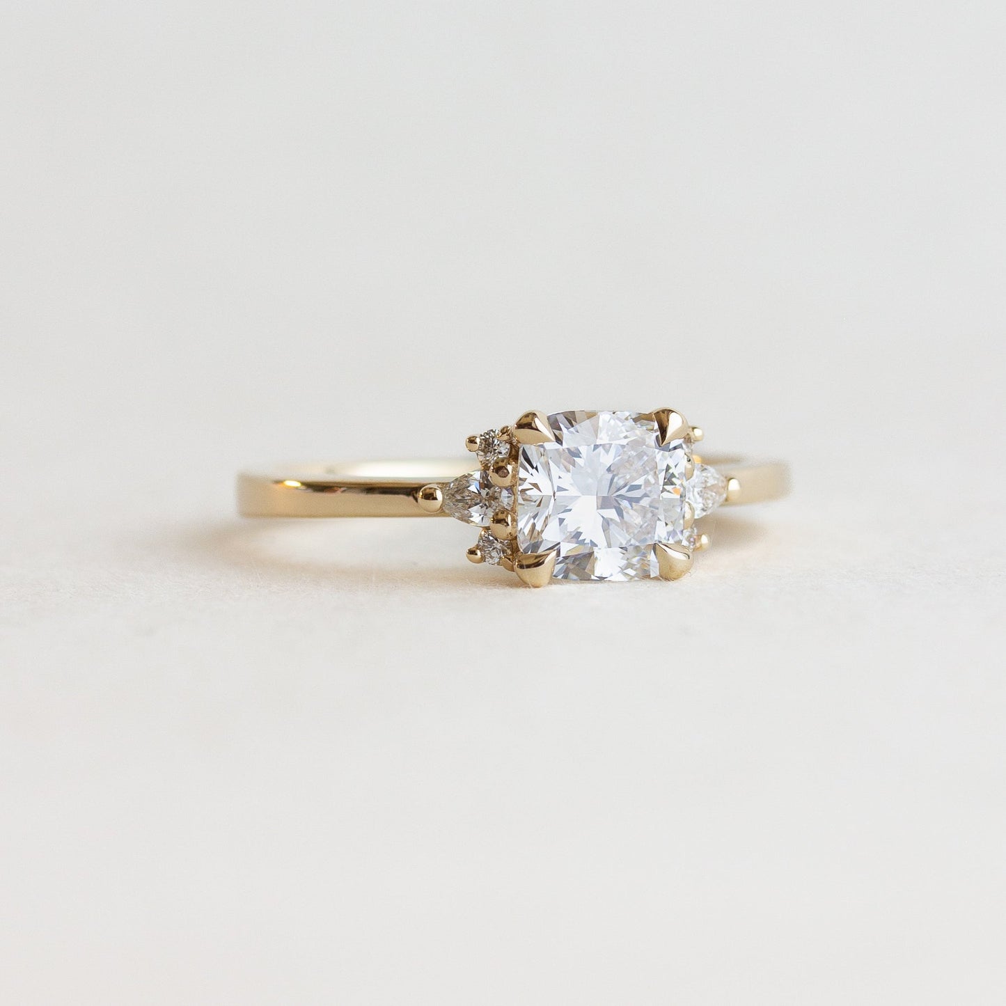 1.0 CT Cushion Cut F/VS1 CVD Diamond Cluster Engagement Ring