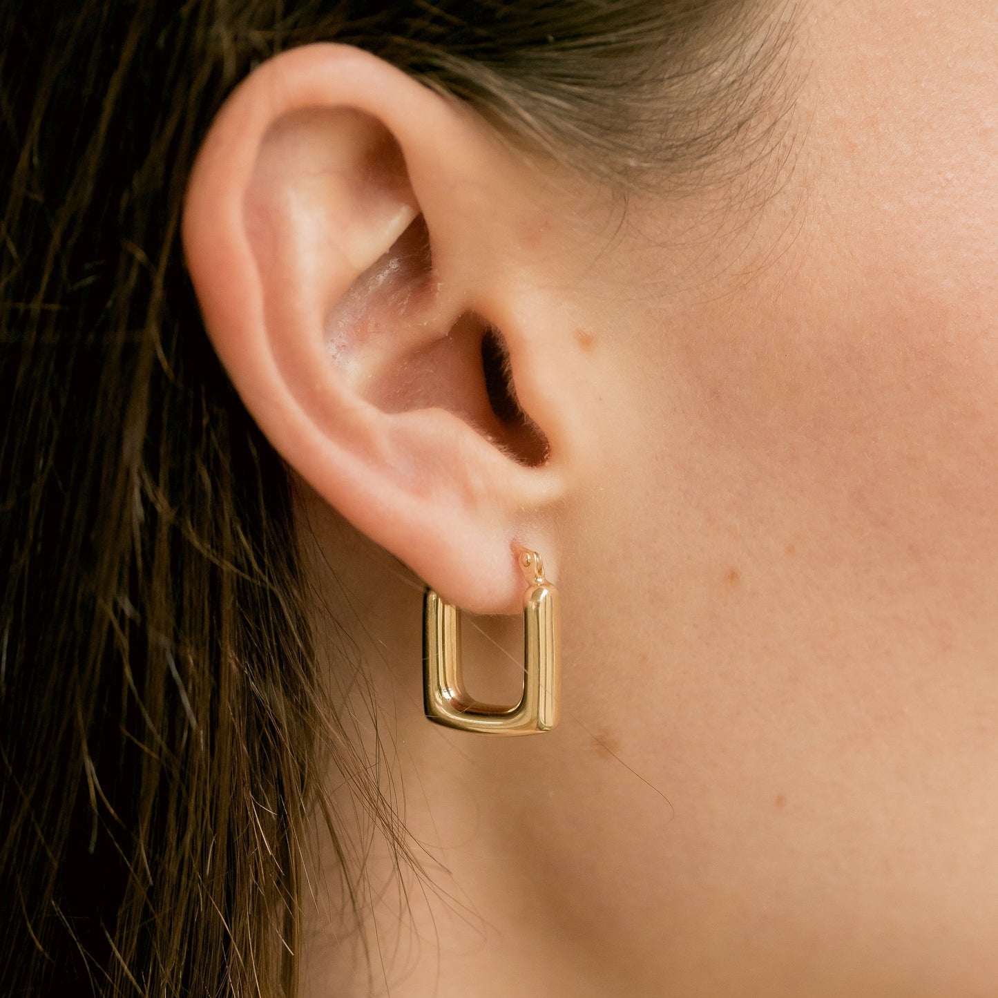 Chunky Square Hoop Earrings