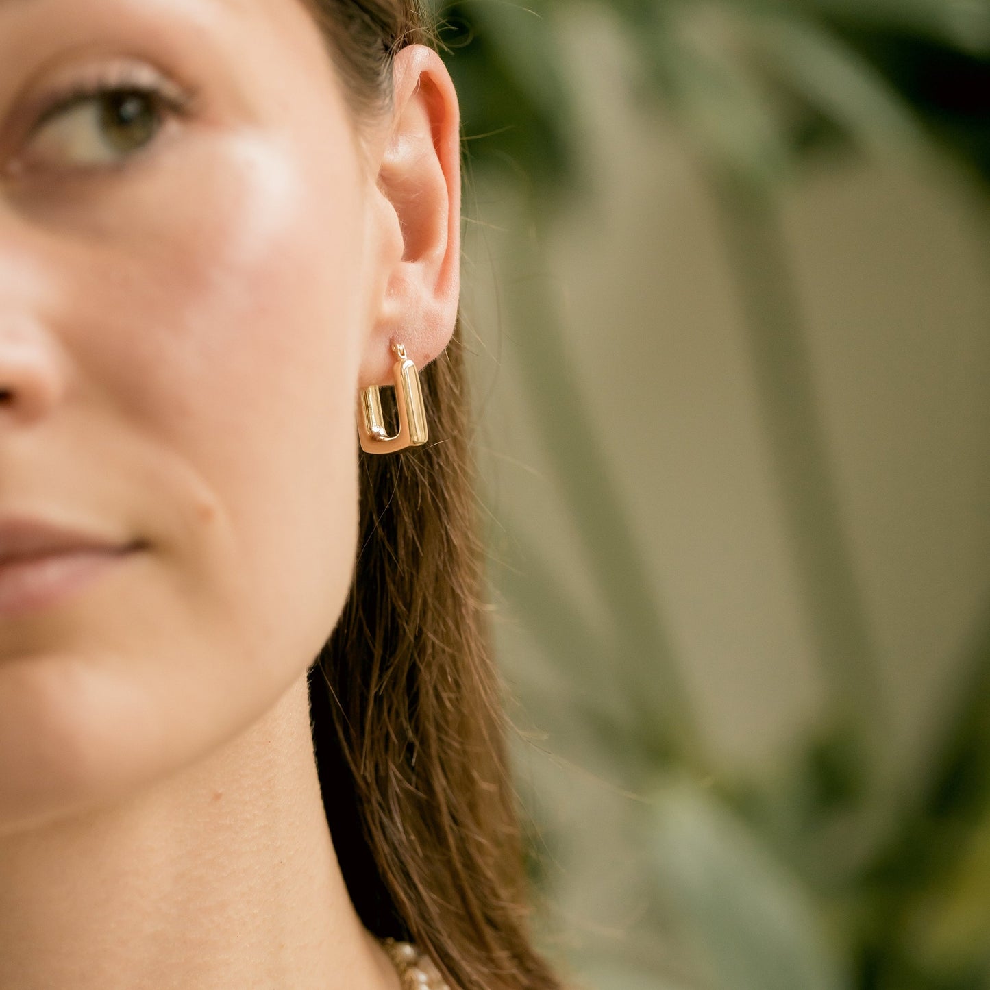 Chunky Square Hoop Earrings