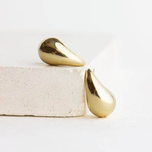 Large Tear Drop Stud Earrings