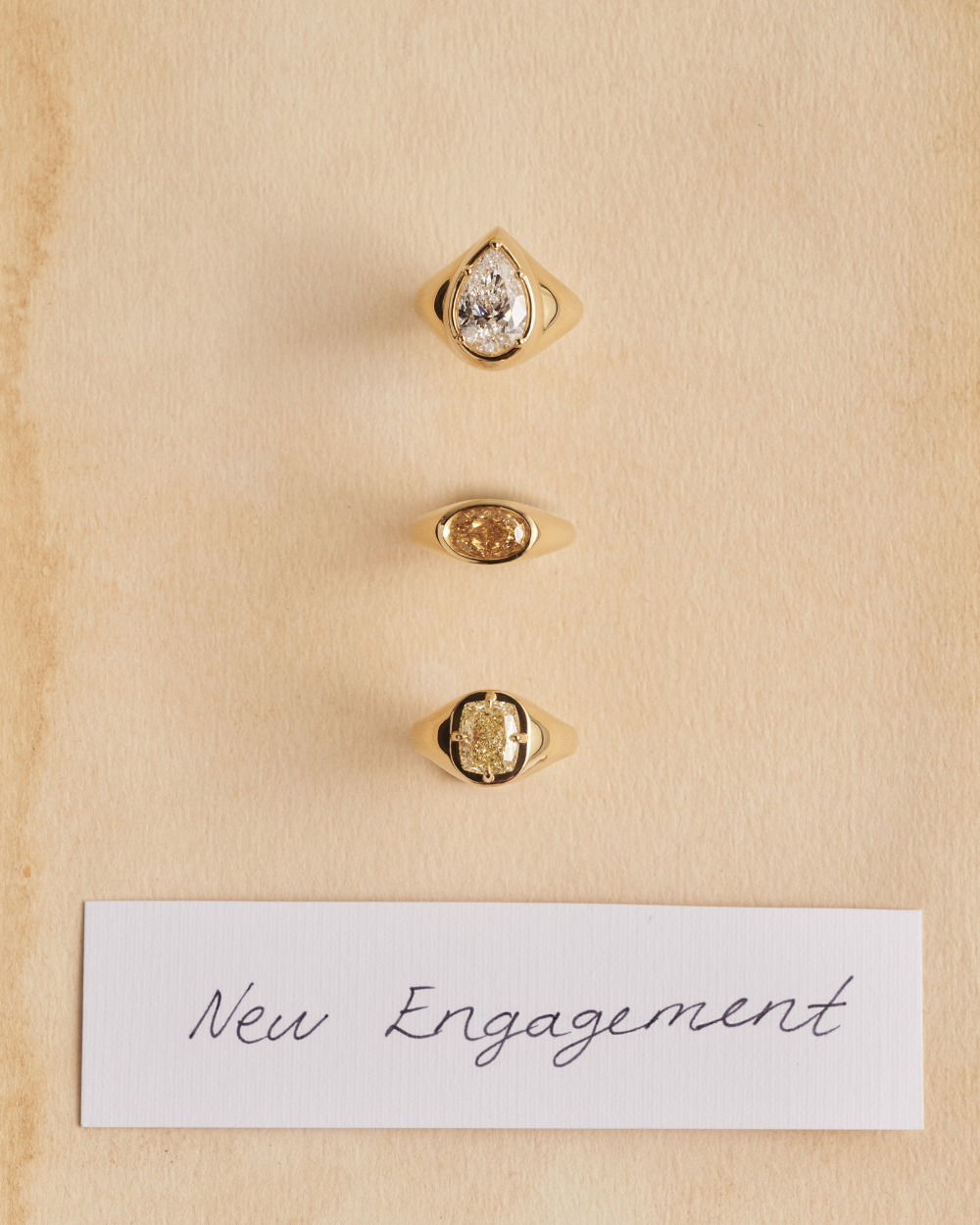 Juliette- Pear Signet Style Lab Grown Diamond Engagement Ring