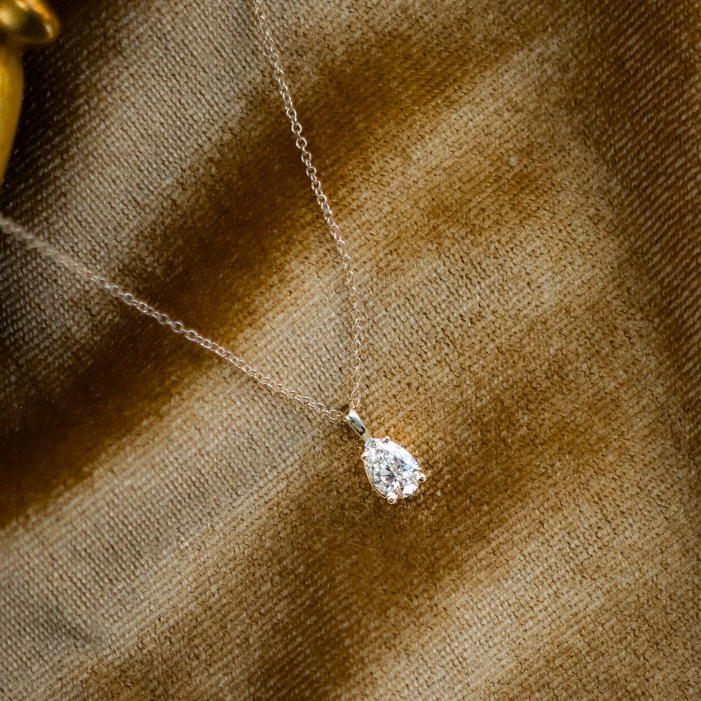Solitaire Necklace with 0.50 CT Classic Pear Cut Moissanite
