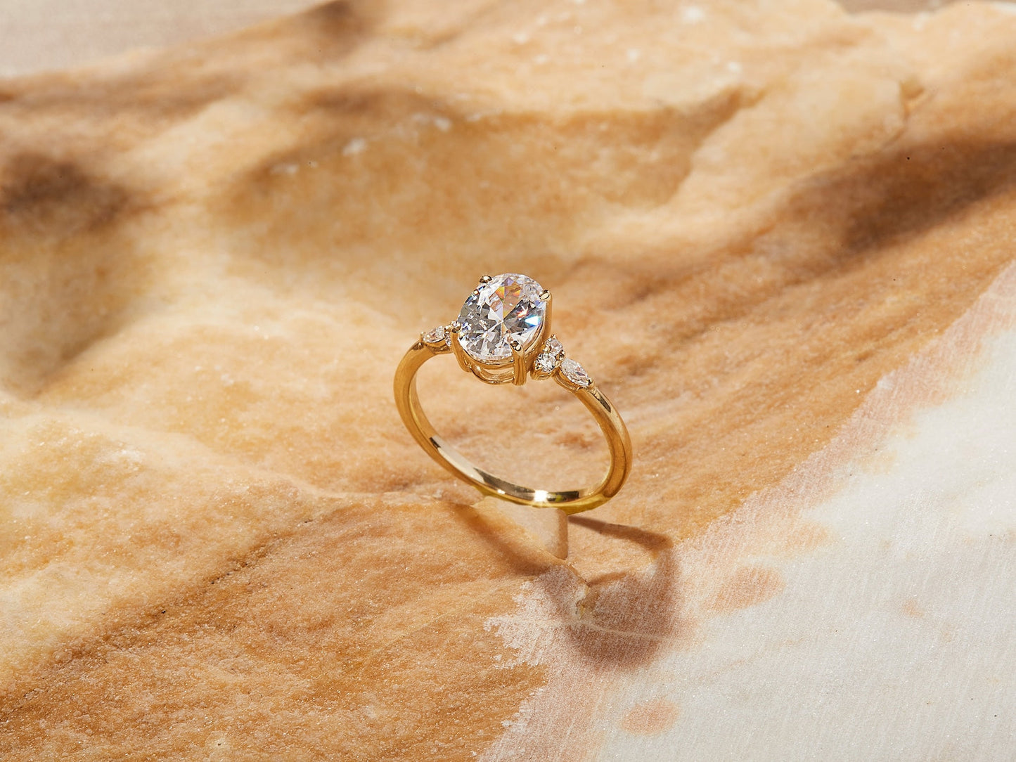 Cluster Ring with 2.0 CT Oval Moissanite