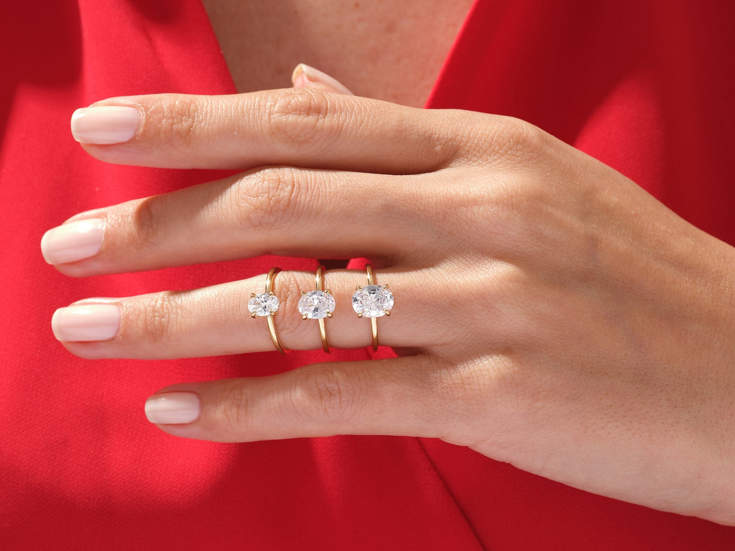Hidden Halo Ring with 1.50 CT Oval Moissanite