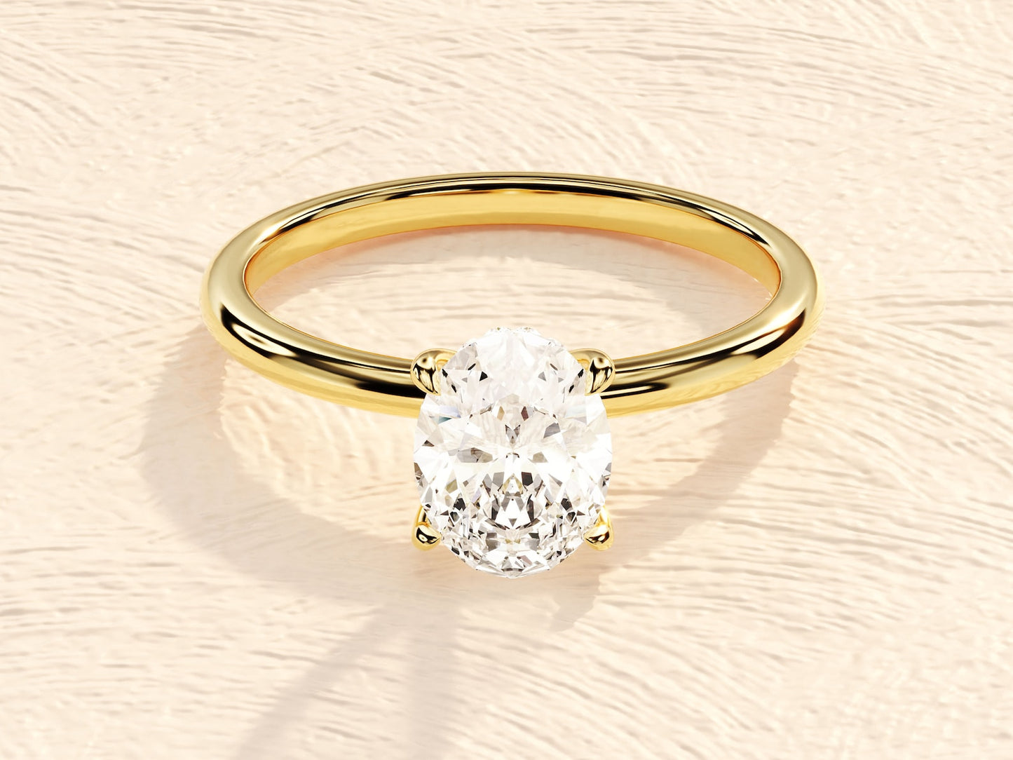 Hidden Halo Ring with 1.50 CT Oval Moissanite