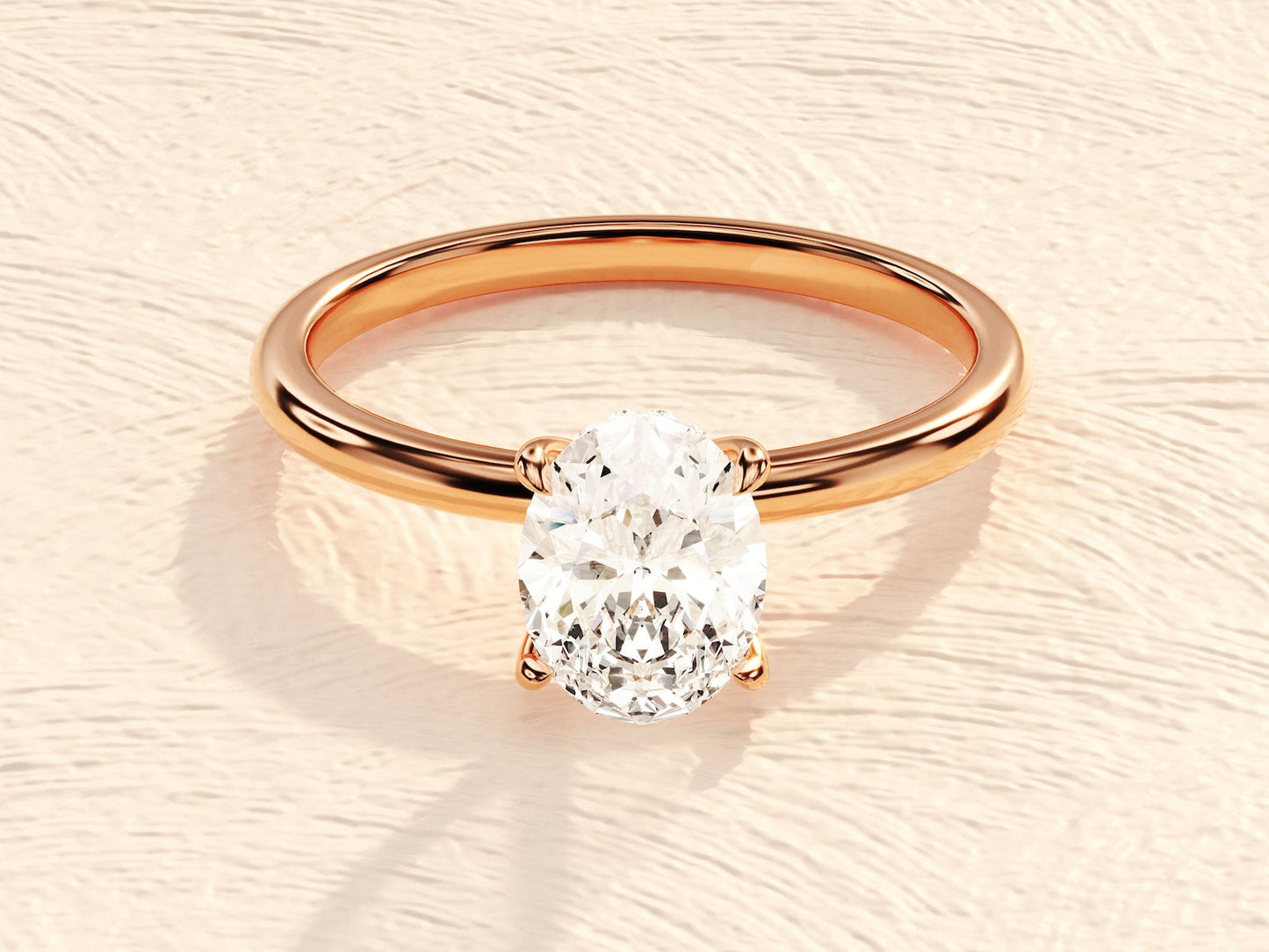Hidden Halo Ring with 1.50 CT Oval Moissanite