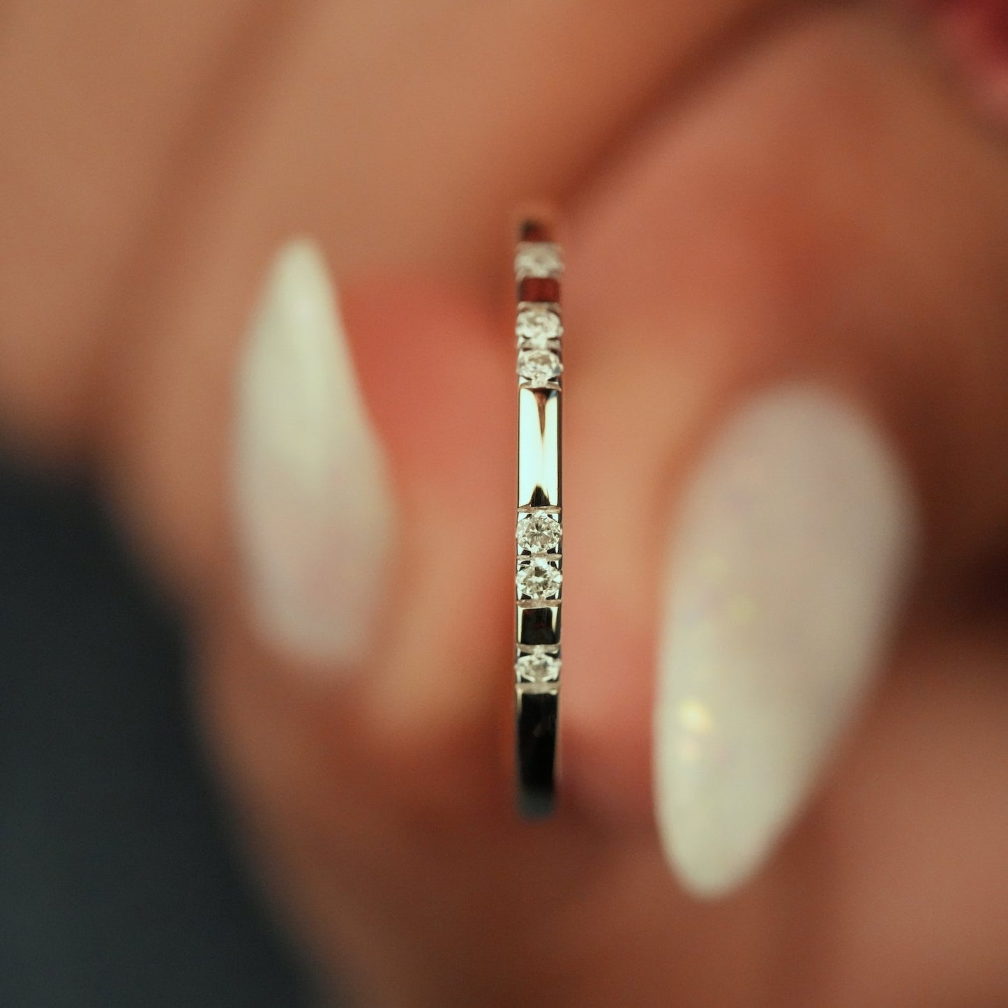 Flush Band with 0.05 TCW Round Cut Moissanite