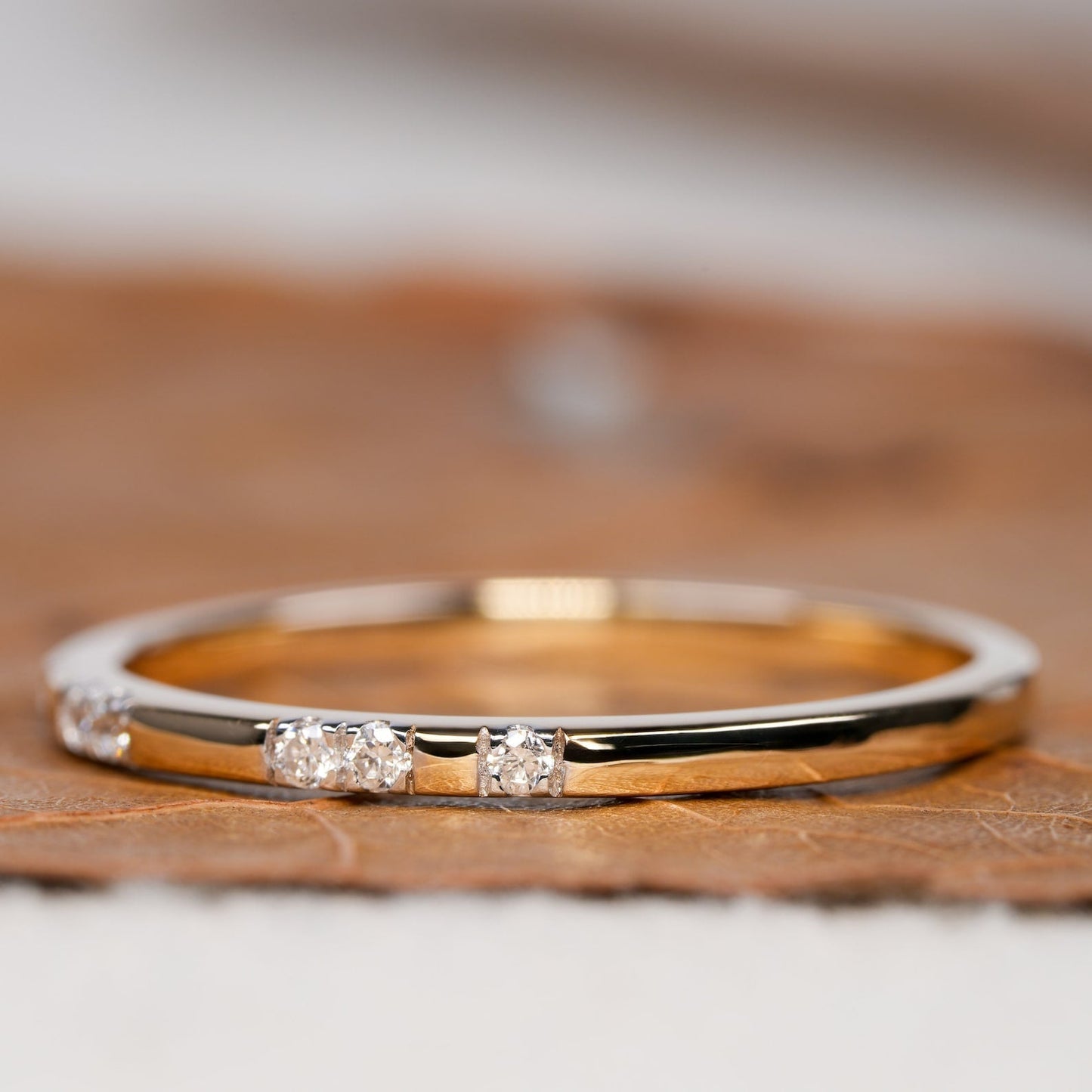 Flush Band with 0.05 TCW Round Cut Moissanite