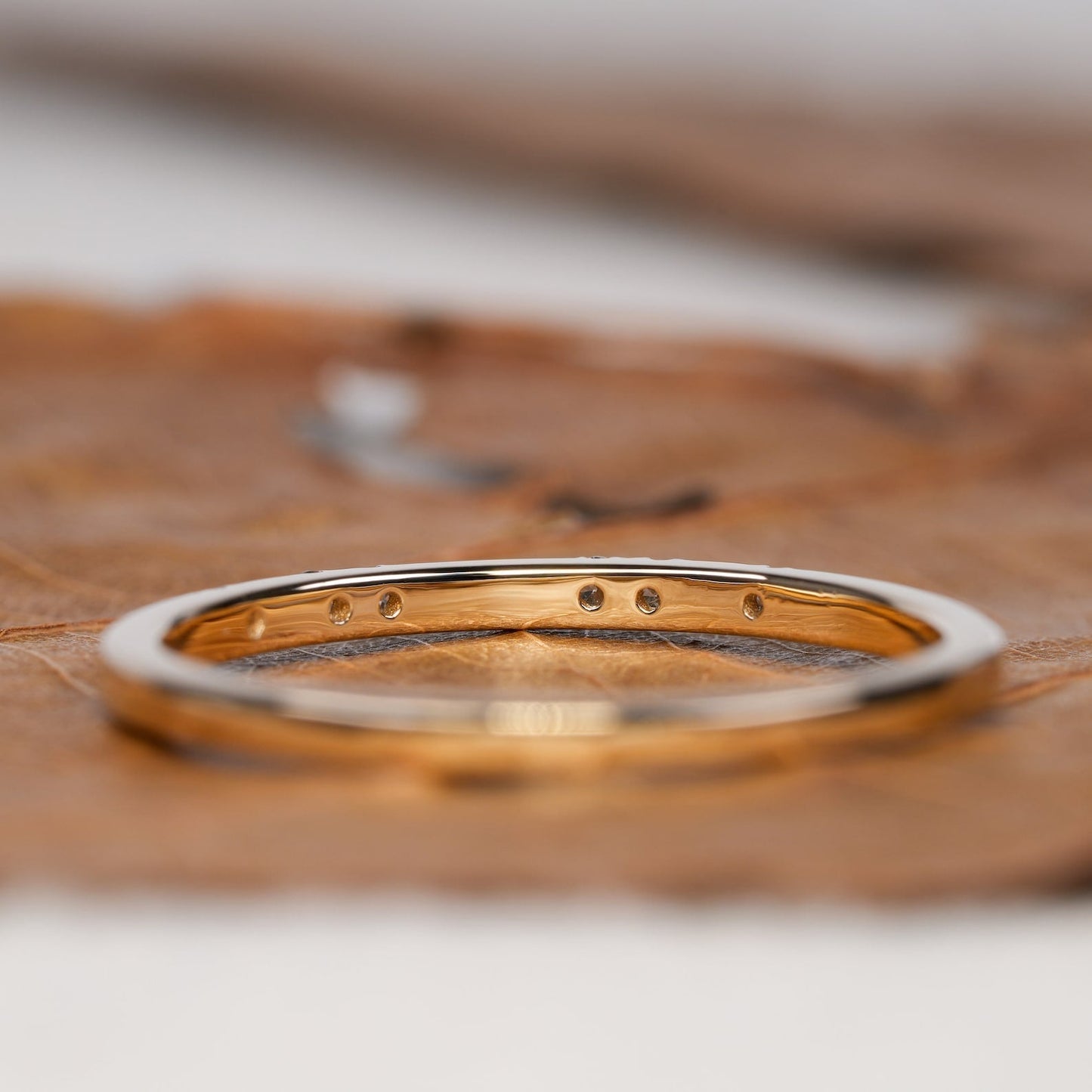 Flush Band with 0.05 TCW Round Cut Moissanite