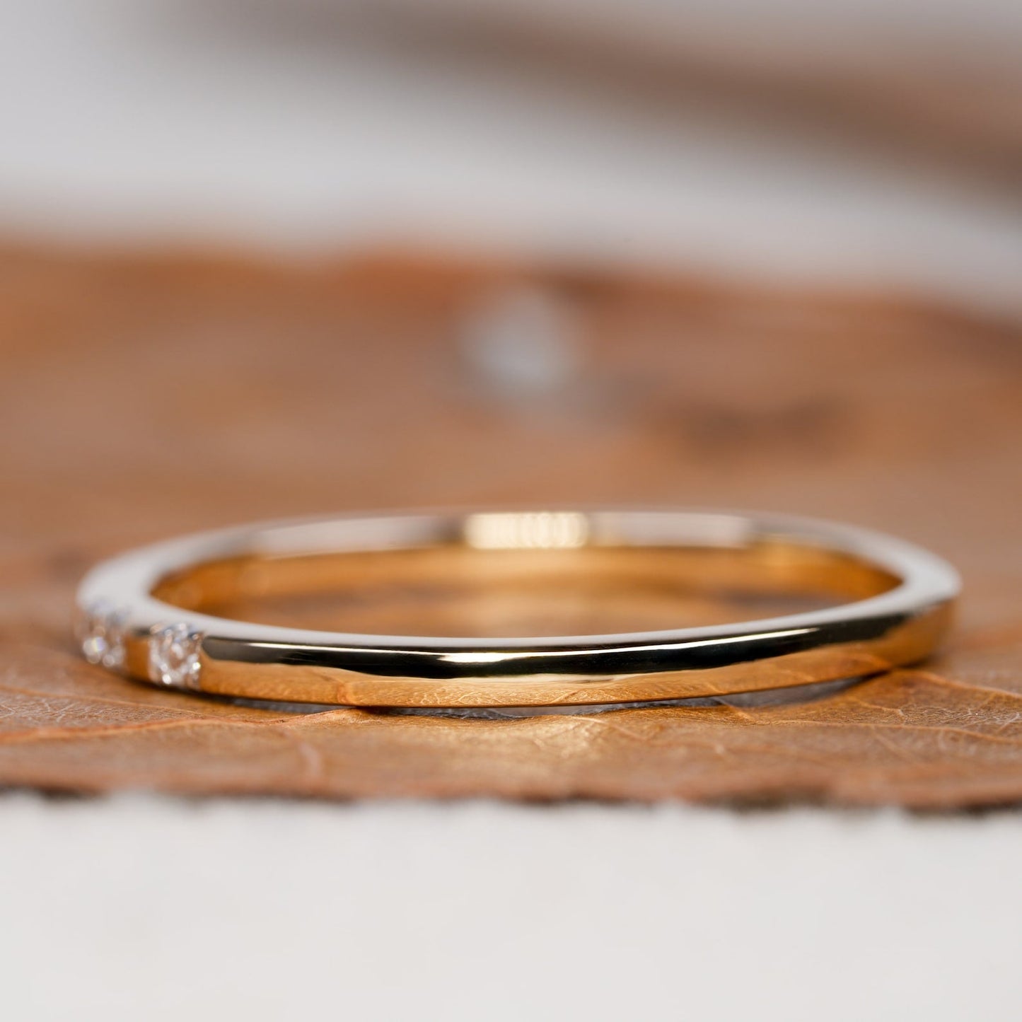 Flush Band with 0.05 TCW Round Cut Moissanite