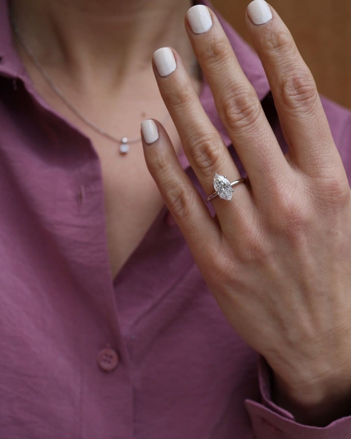 Solitaire Ring with 2.0 CT Marquise Cut Moissanite