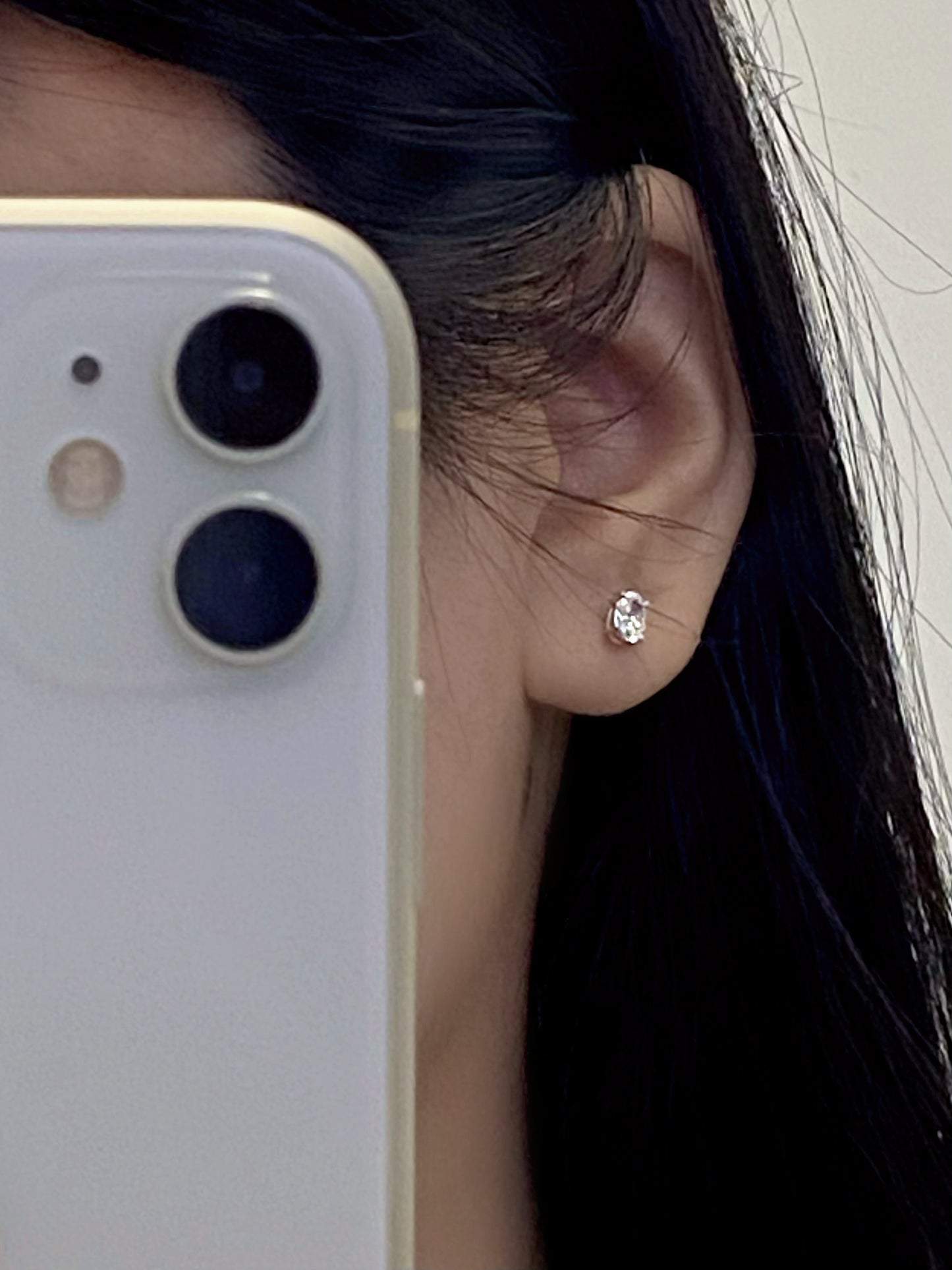 Solitaire Stud Earrings with 0.4 TCW Oval Cut Moissanite