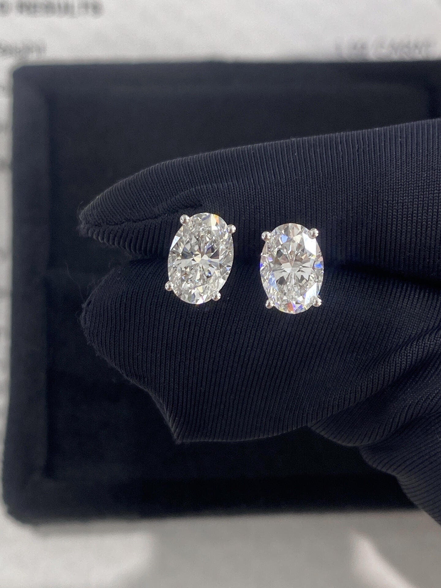 Solitaire Stud Earrings with 2.0 TCW Oval Cut Moissanite