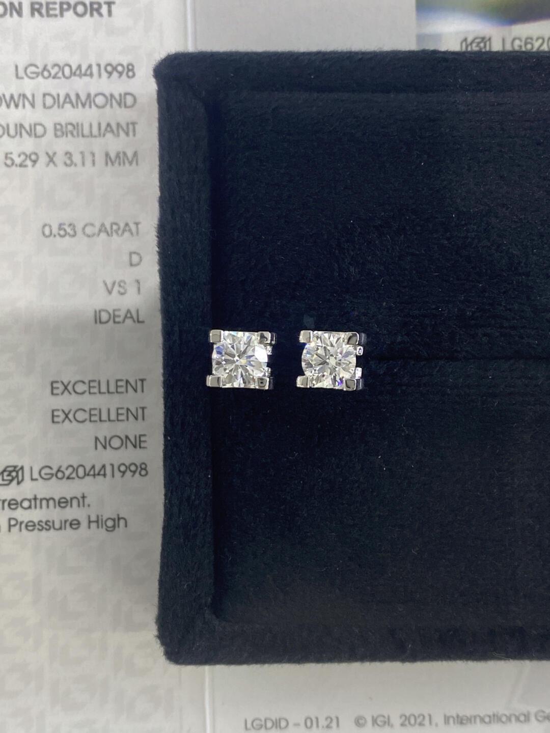 Martini Stud Earrings with 1.0 TCW Round Cut Moissanite