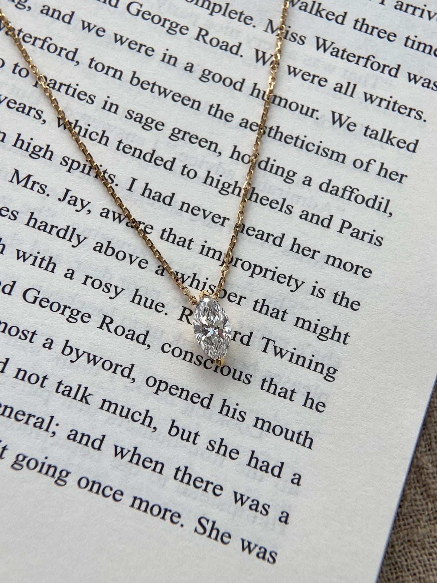 Solitaire Necklace with 1.20 TCW Marquise Cut Moissanite