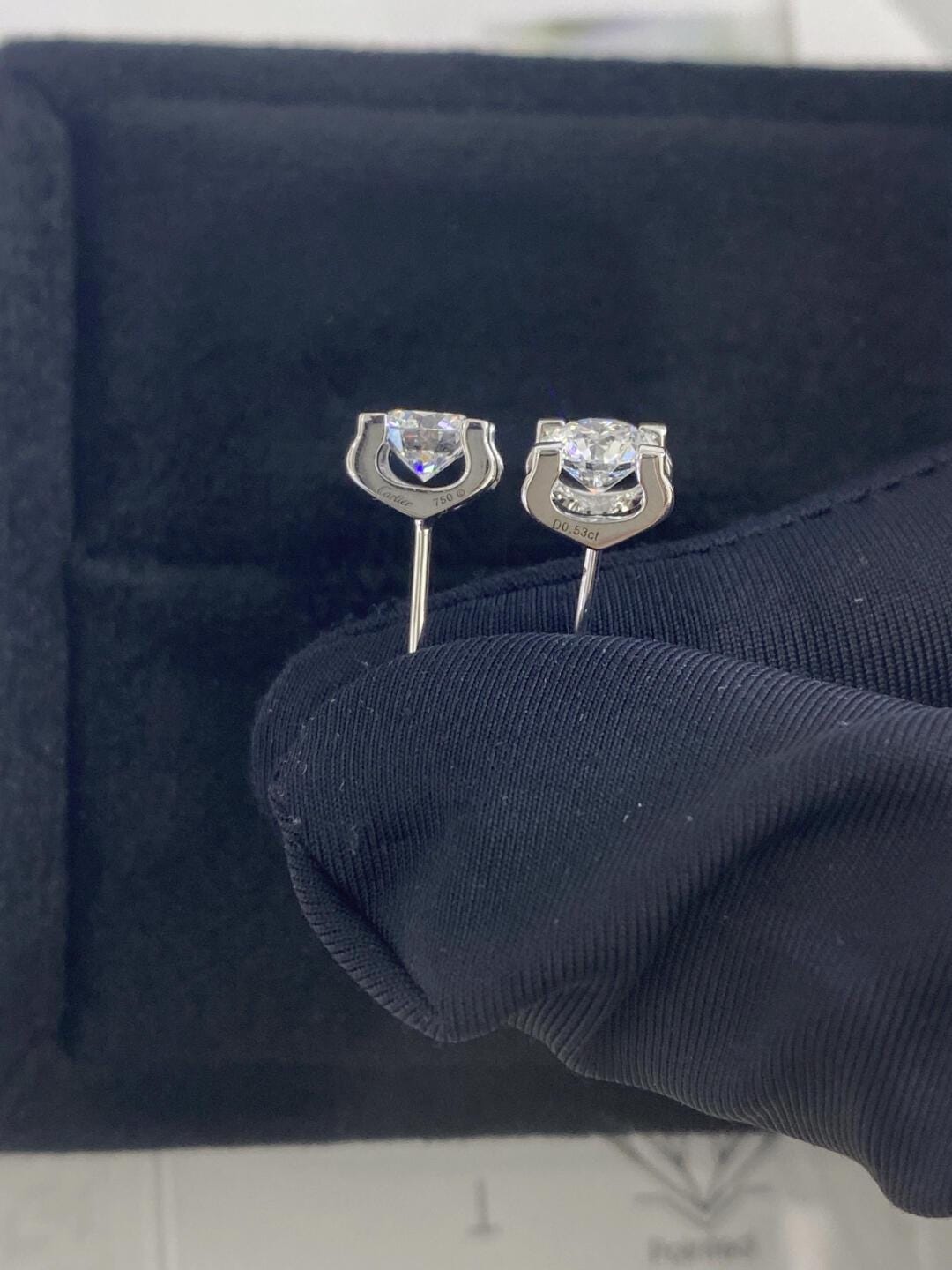 Martini Stud Earrings with 1.0 TCW Round Cut Moissanite