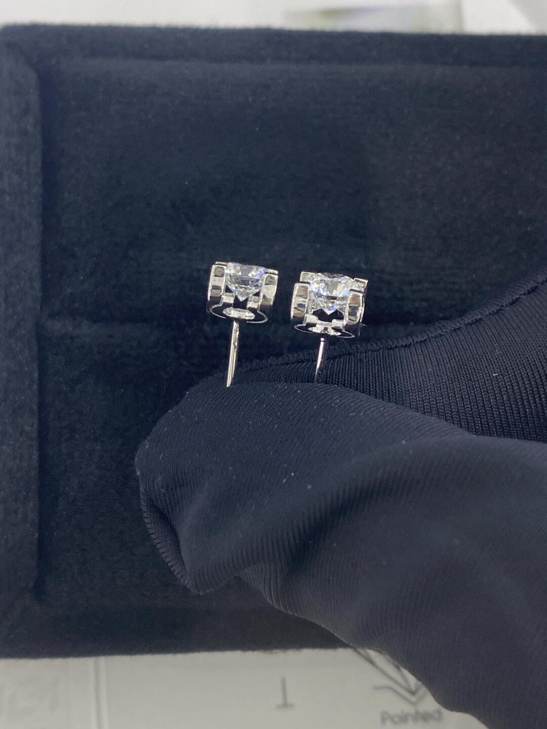 Martini Stud Earrings with 1.0 TCW Round Cut Moissanite