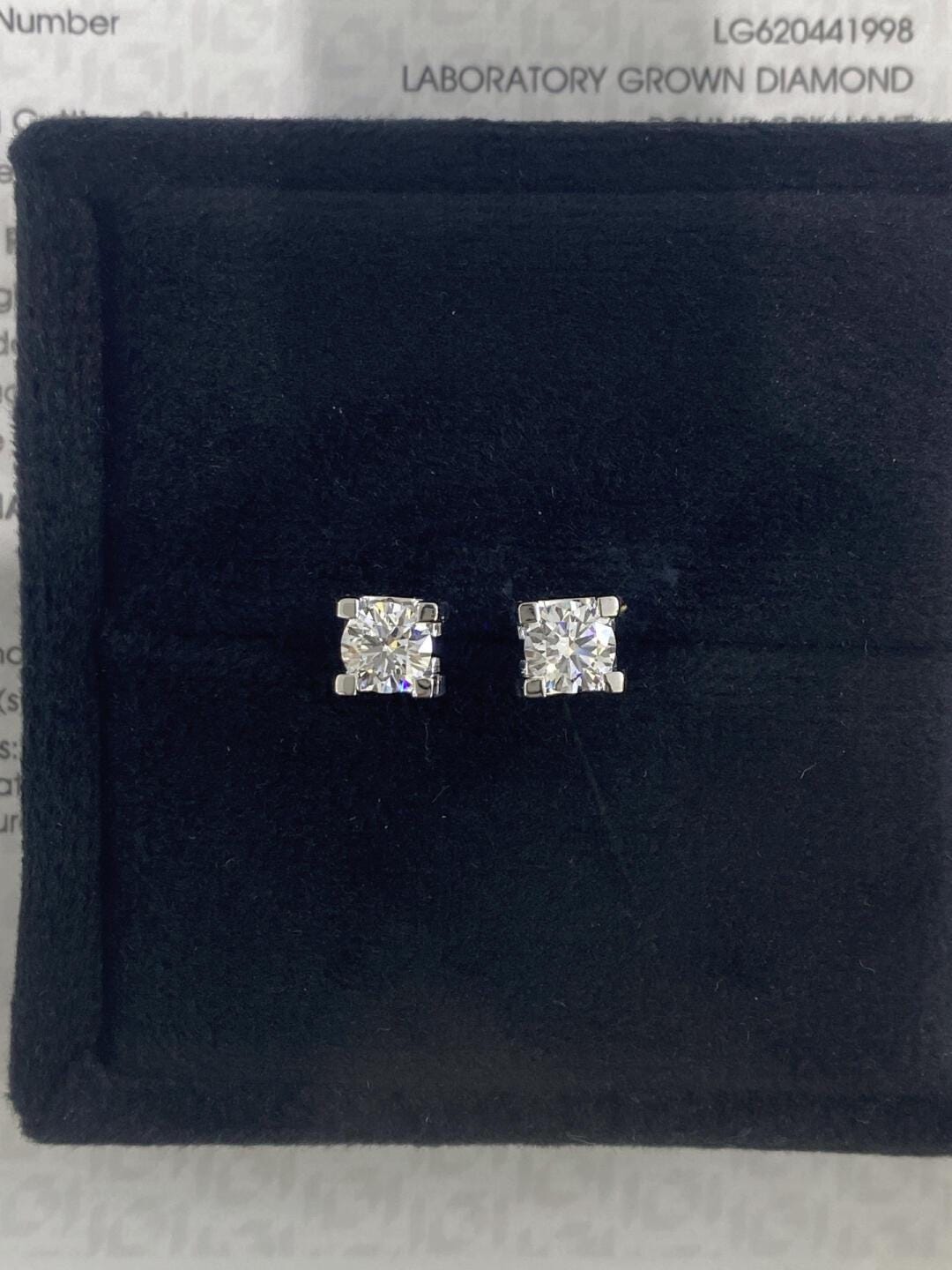 Martini Stud Earrings with 1.0 TCW Round Cut Moissanite