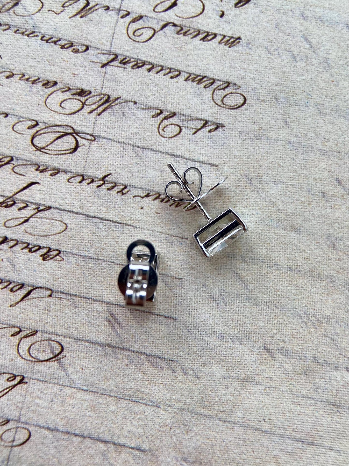 Solitaire Stud Earrings with 2.0 TCW Radiant Cut Moissanite