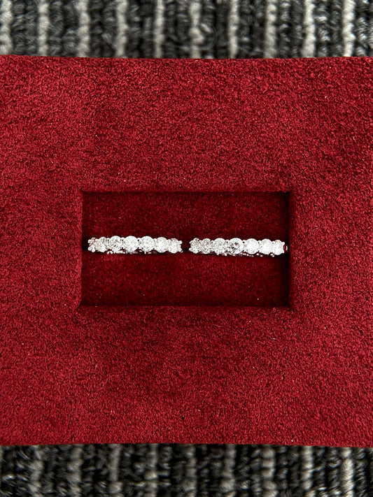 Open Circle Hoops Earrings with 1.20 TCW Round Cut Moissanite