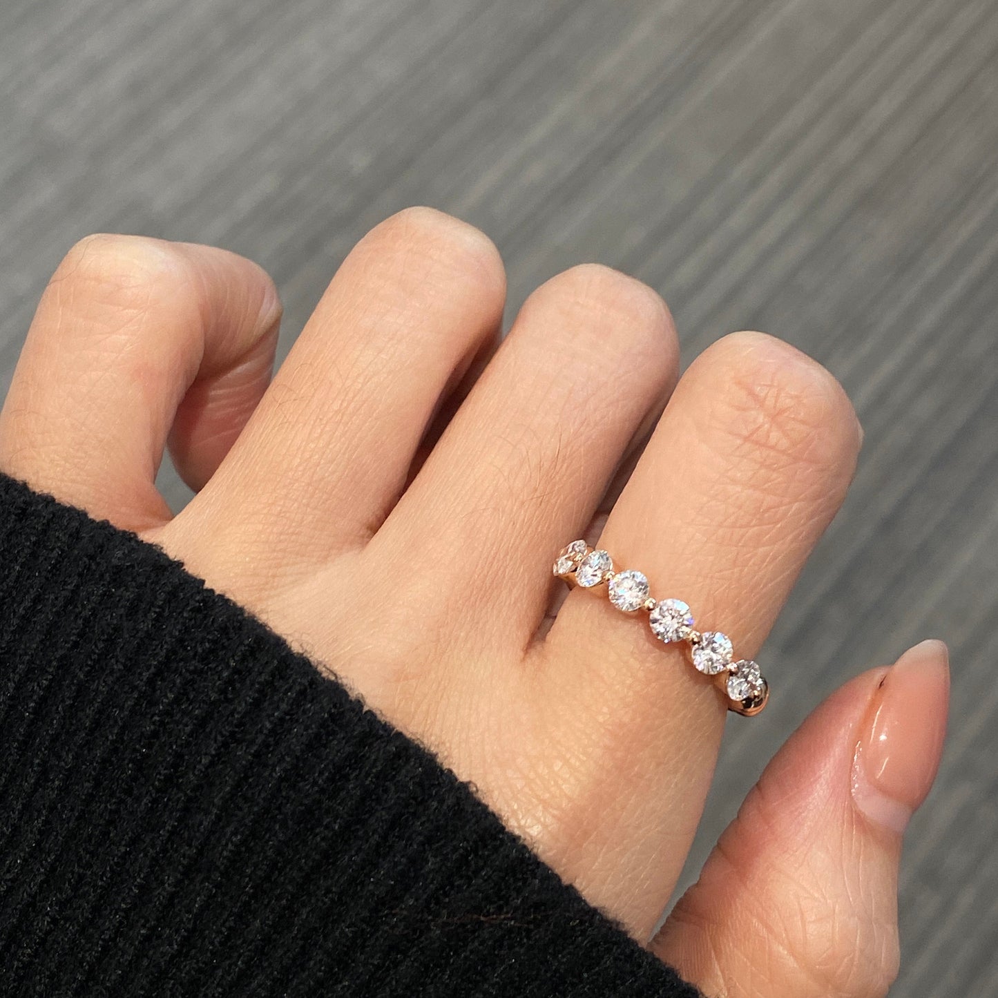 1.2 TCW Round Basket Prong Lab Grown Diamond Wedding Band