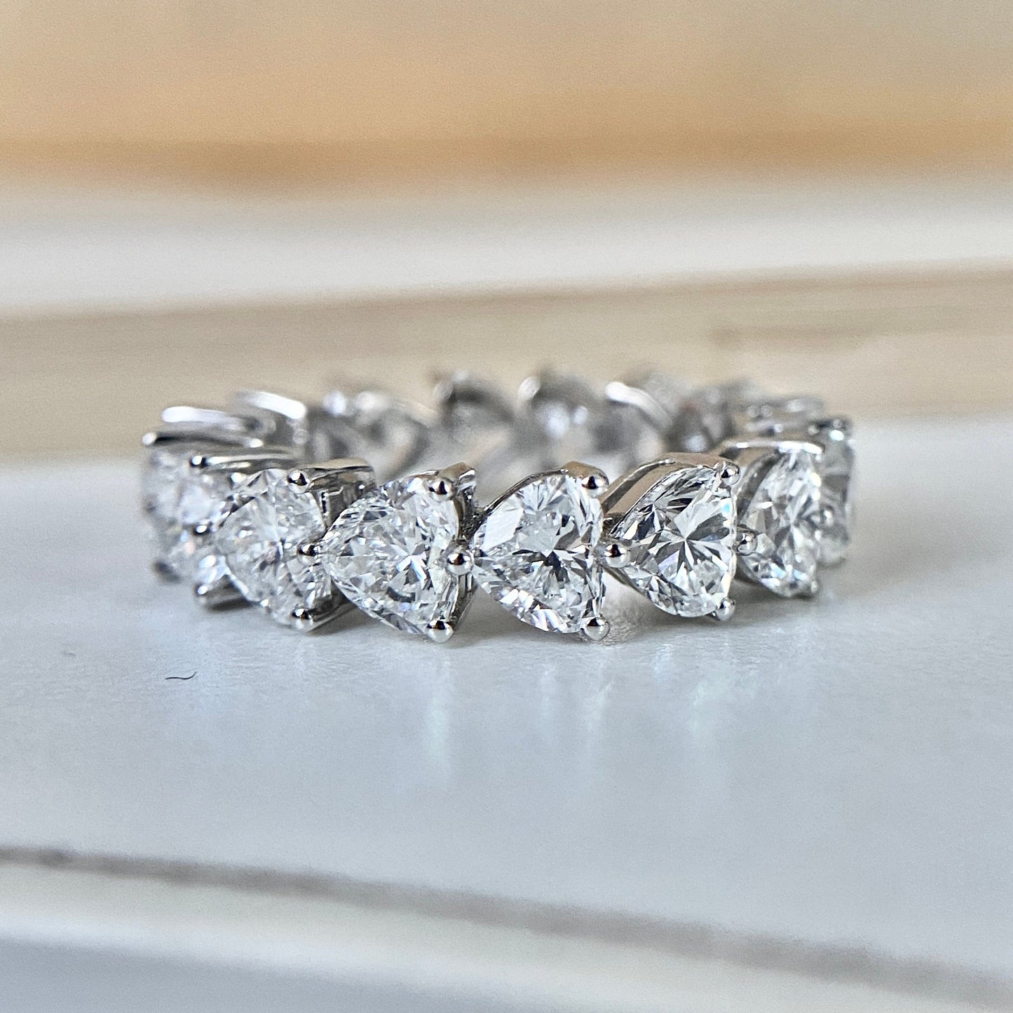 4.80 TCW Heart Full Eternity Lab Grown Diamond Wedding Band