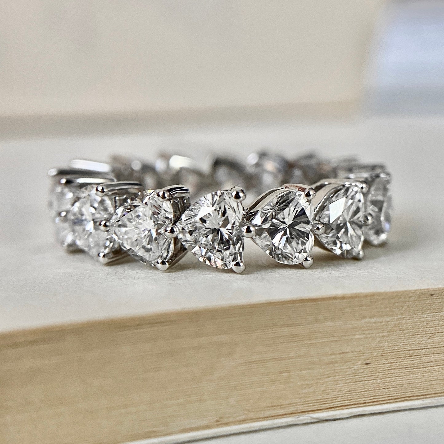 4.80 TCW Heart Full Eternity Lab Grown Diamond Wedding Band