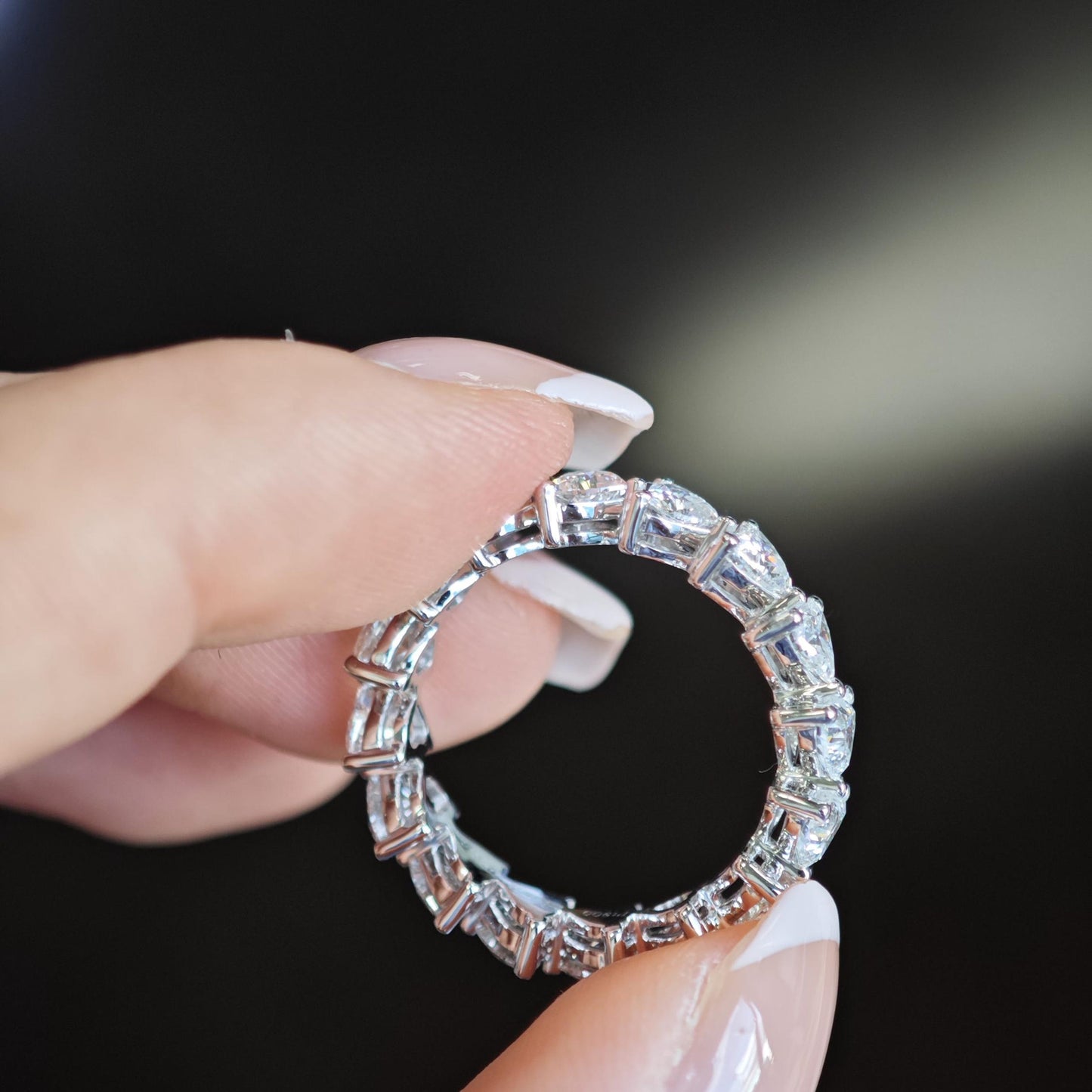 1.9 TCW Heart Eternity Lab Grown Diamond Wedding Band
