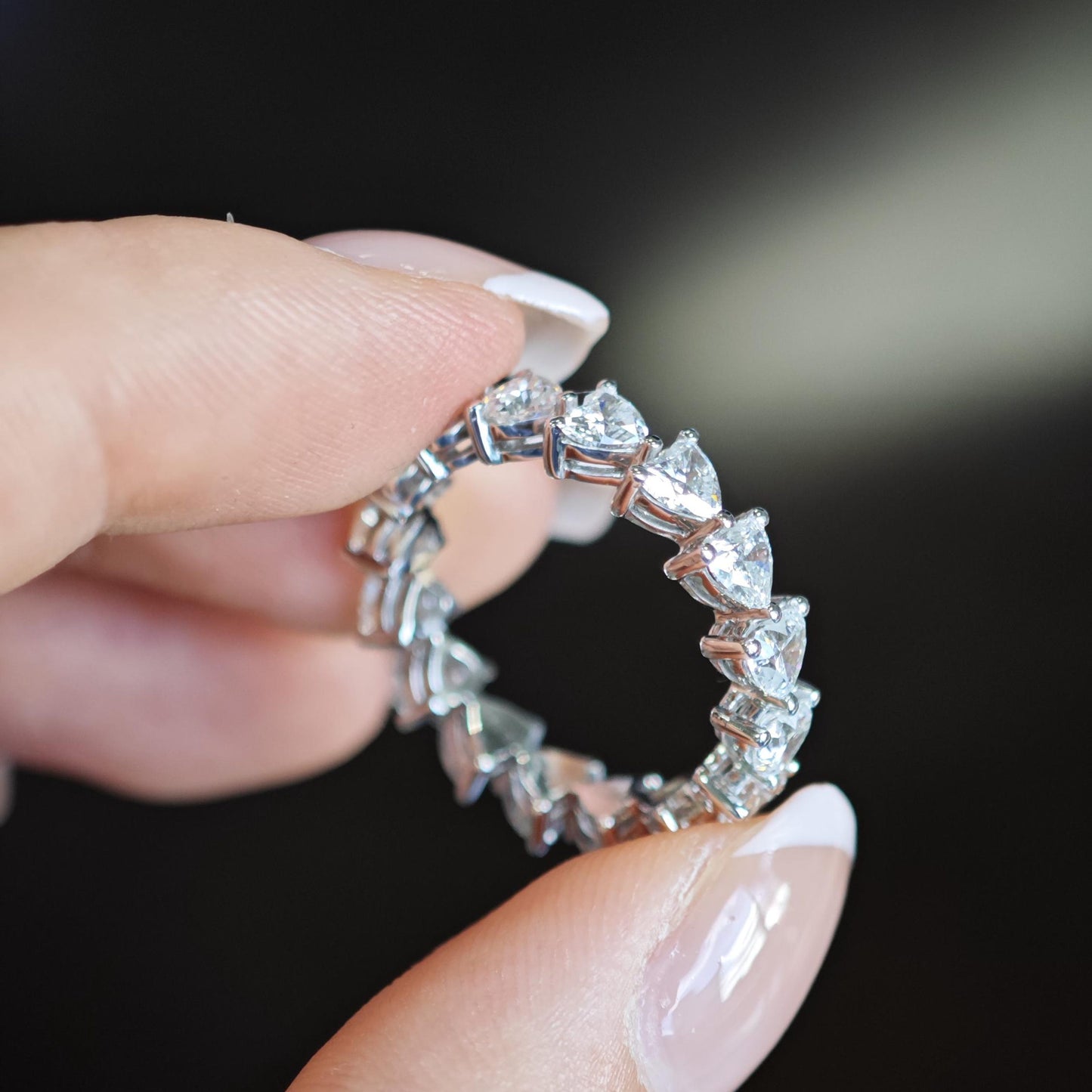 1.9 TCW Heart Eternity Lab Grown Diamond Wedding Band