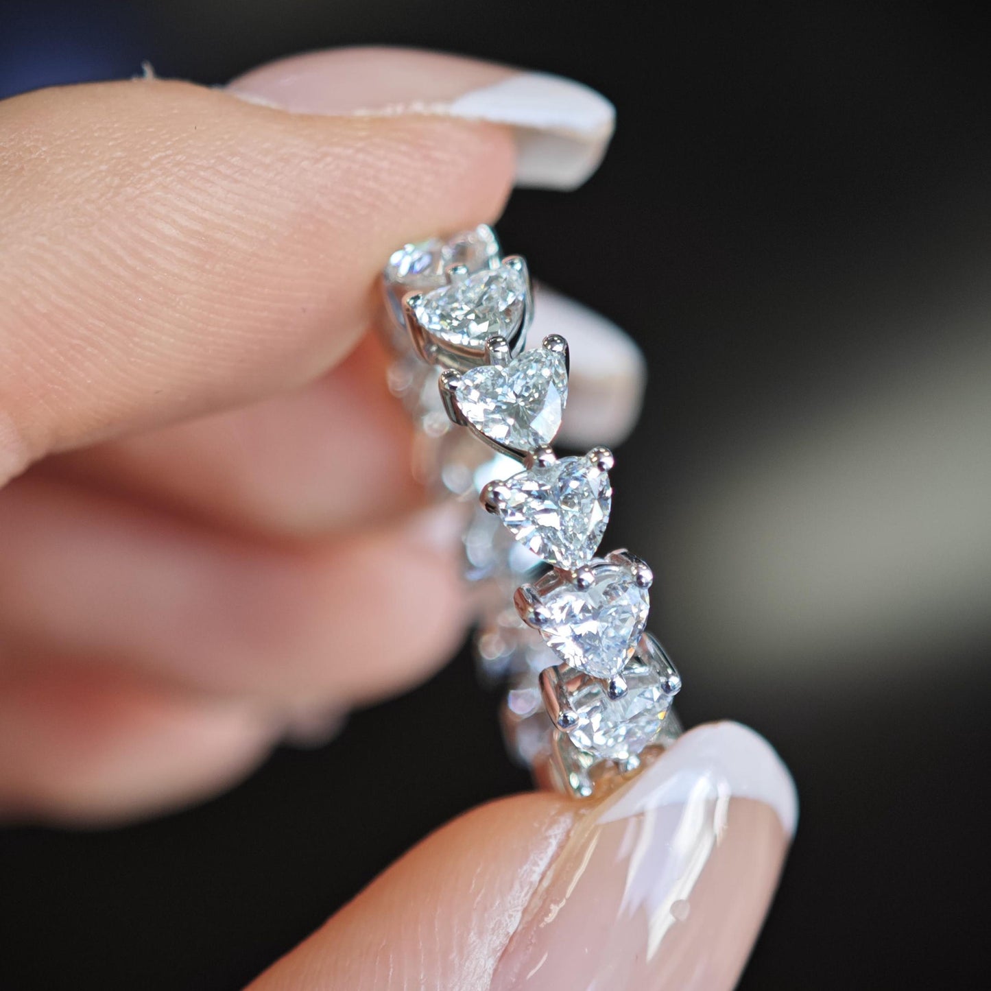 1.9 TCW Heart Eternity Lab Grown Diamond Wedding Band