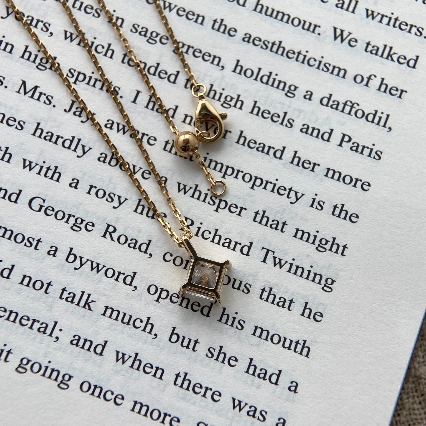 Solitaire Necklace with 1.0 TCW Princess Cut Moissanite