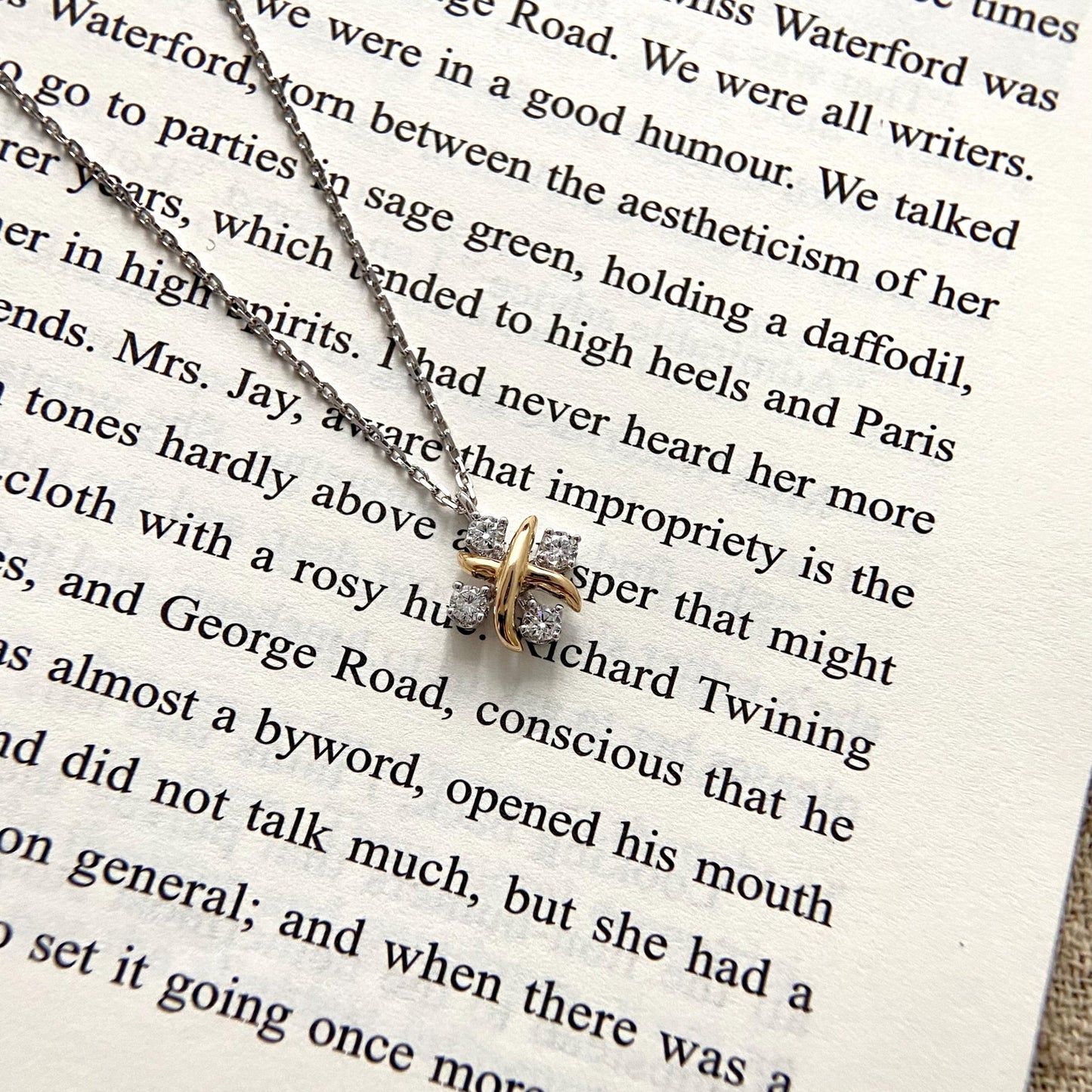 Cluster Necklace with 0.25 TCW Round Cut Moissanite