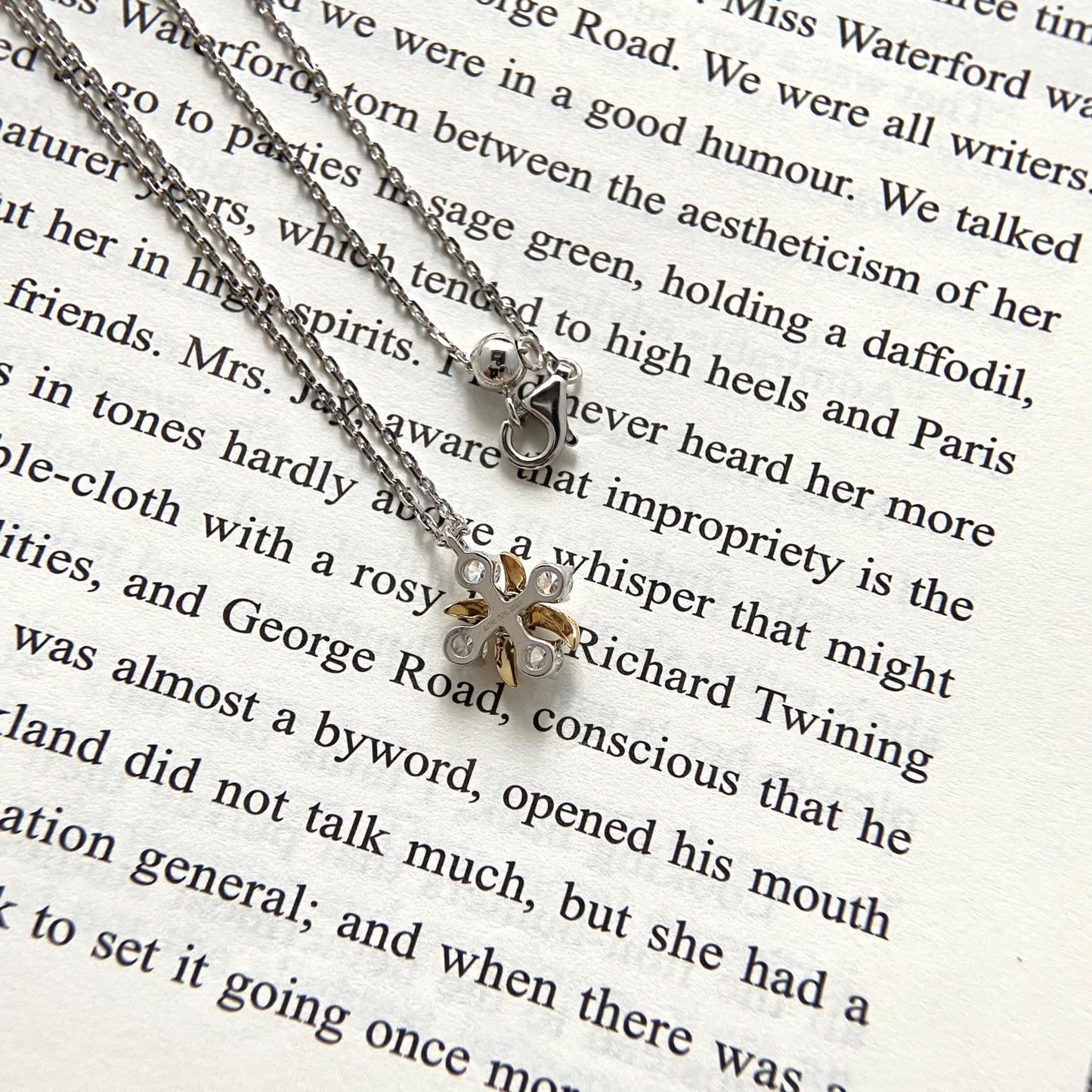 Cluster Necklace with 0.25 TCW Round Cut Moissanite