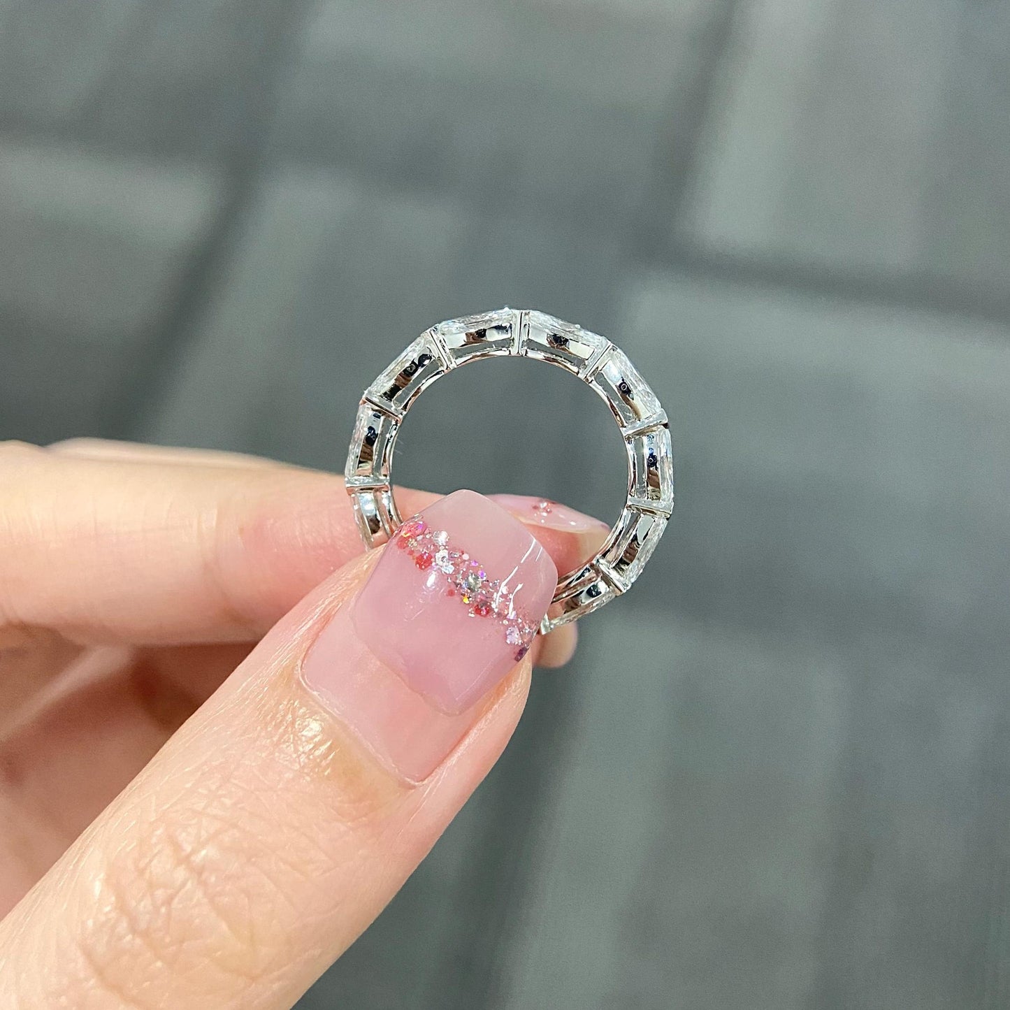 1.7 TCW Marquise Full Eternity Lab Grown Diamond Wedding Band