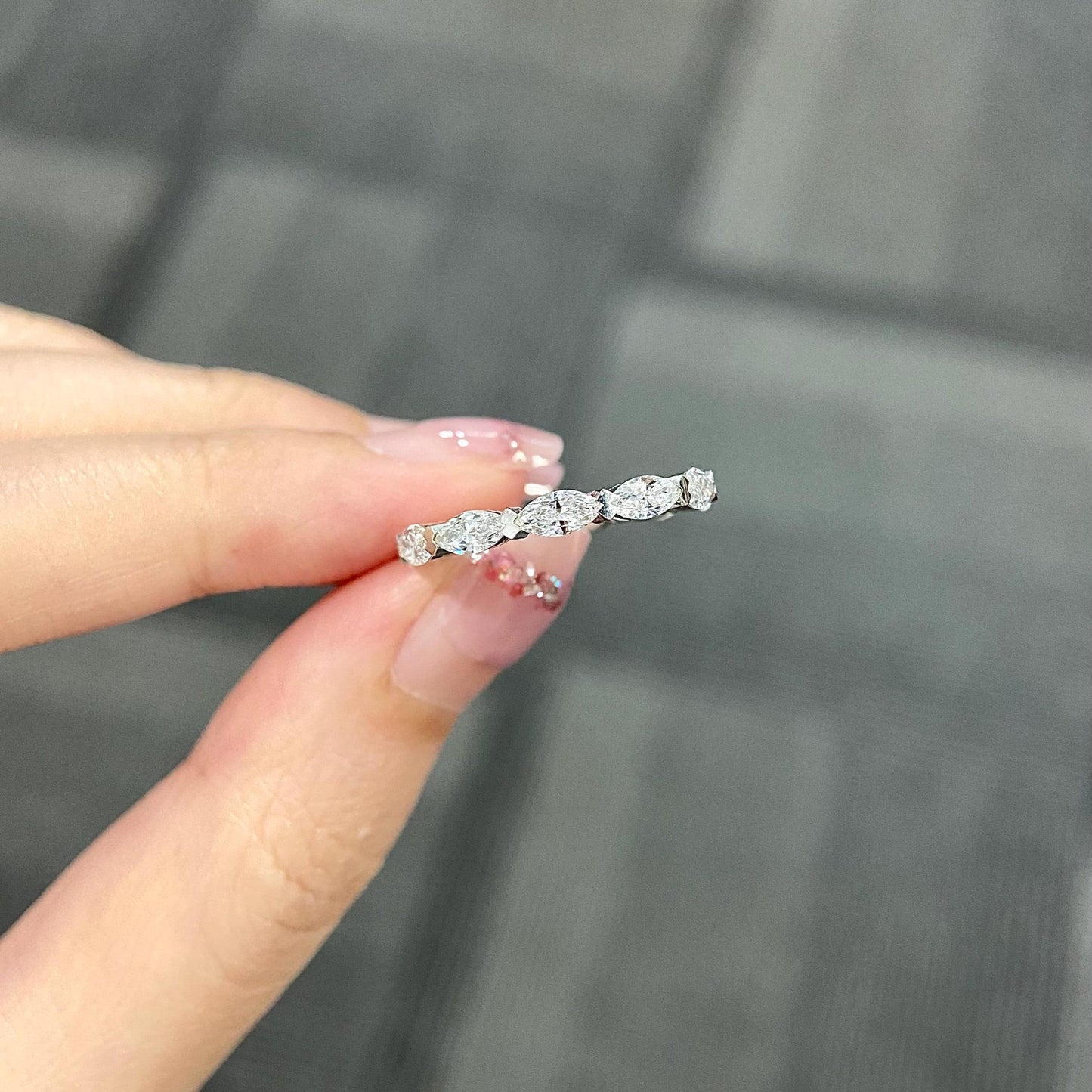 1.7 TCW Marquise Full Eternity Lab Grown Diamond Wedding Band