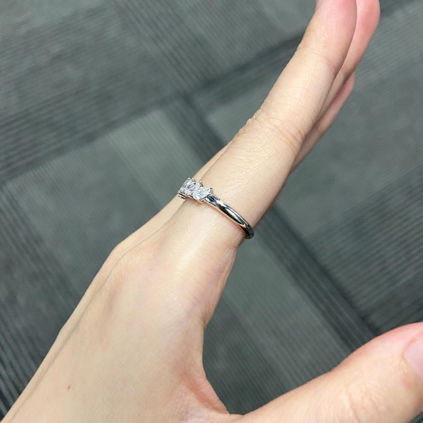 1.40 TCW Pear Half Eternity Lab Grown Diamond Wedding Band