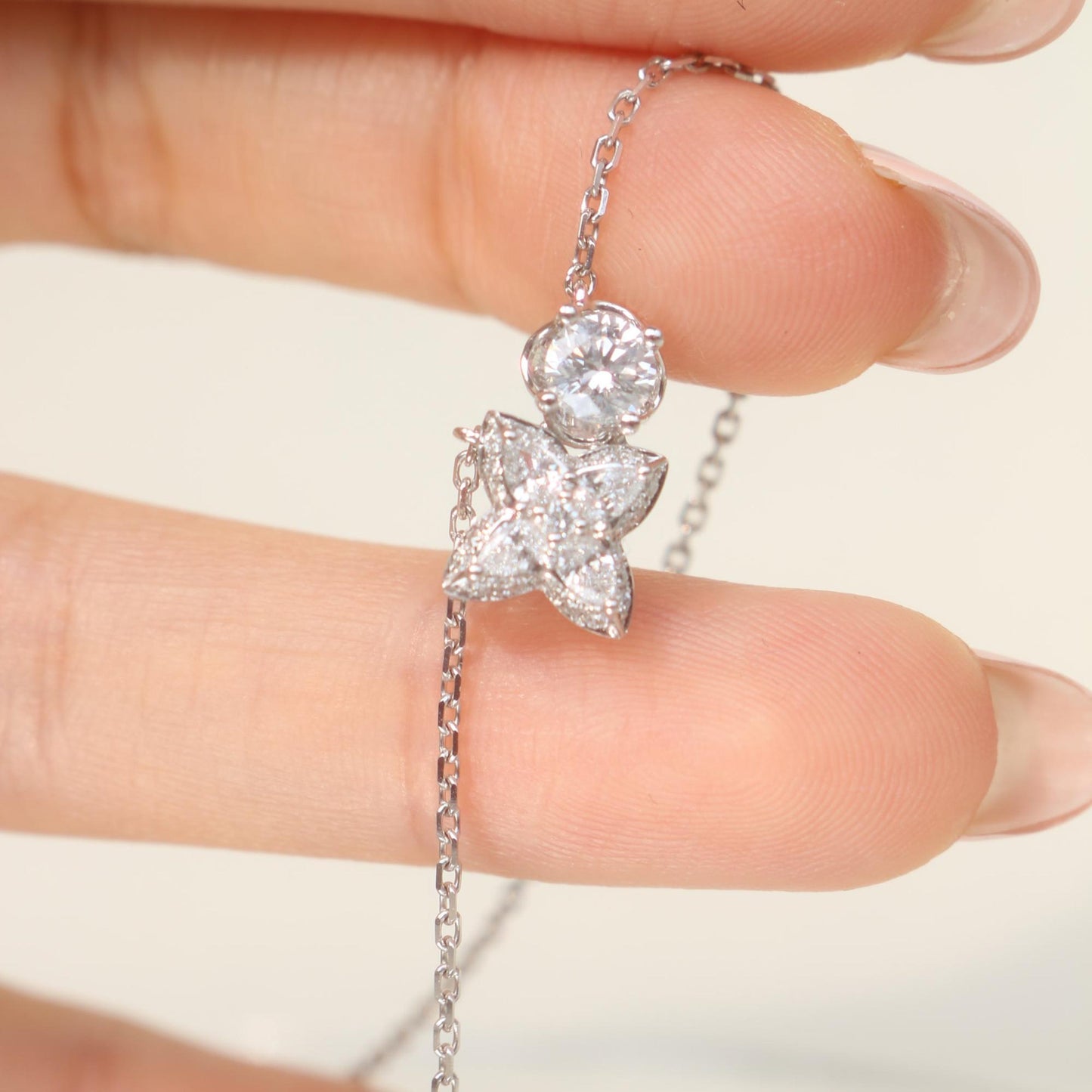 Heart Necklace with 0.3 TCW Round Cut Moissanite