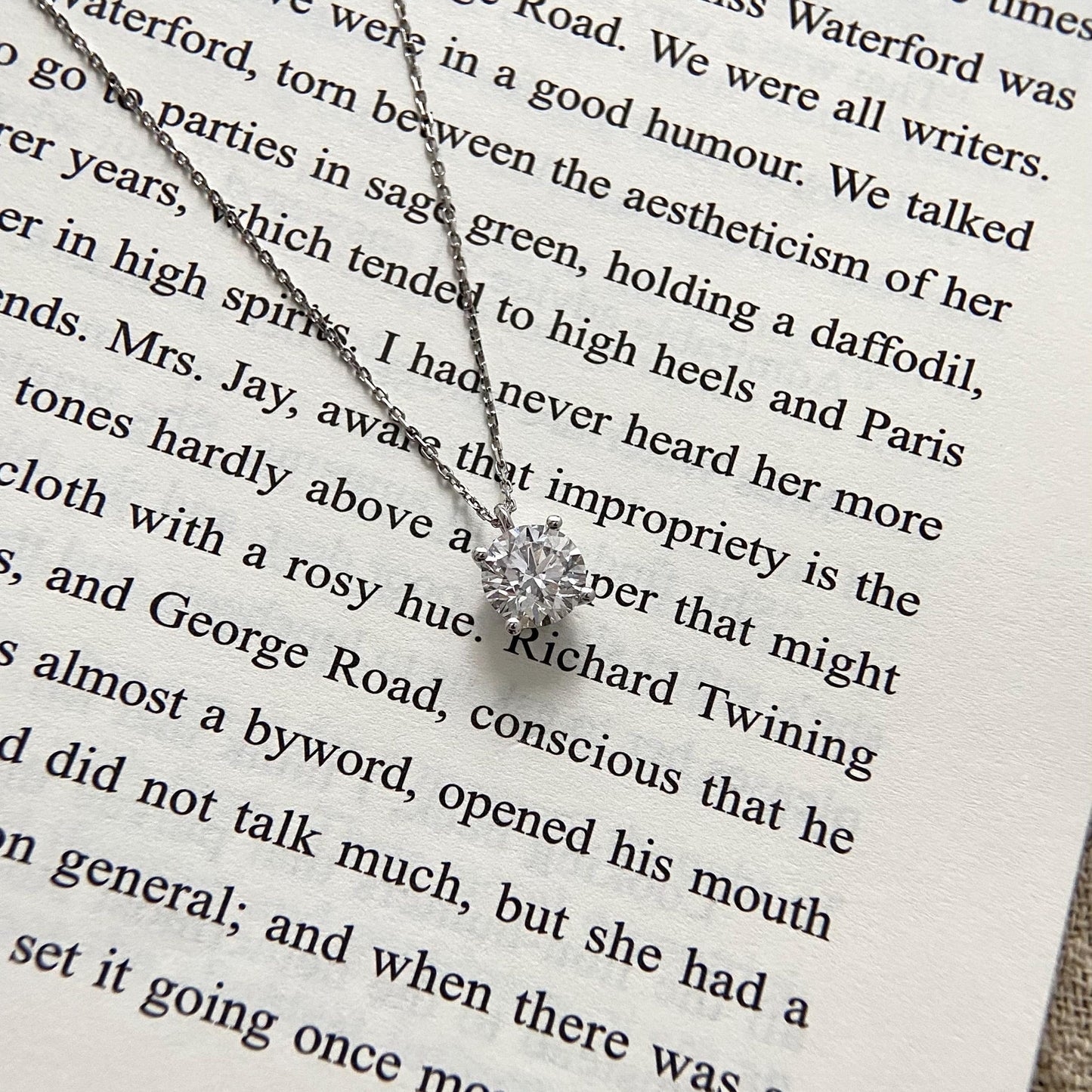Solitaire Necklace with 1.0 TCW Round Cut Moissanite
