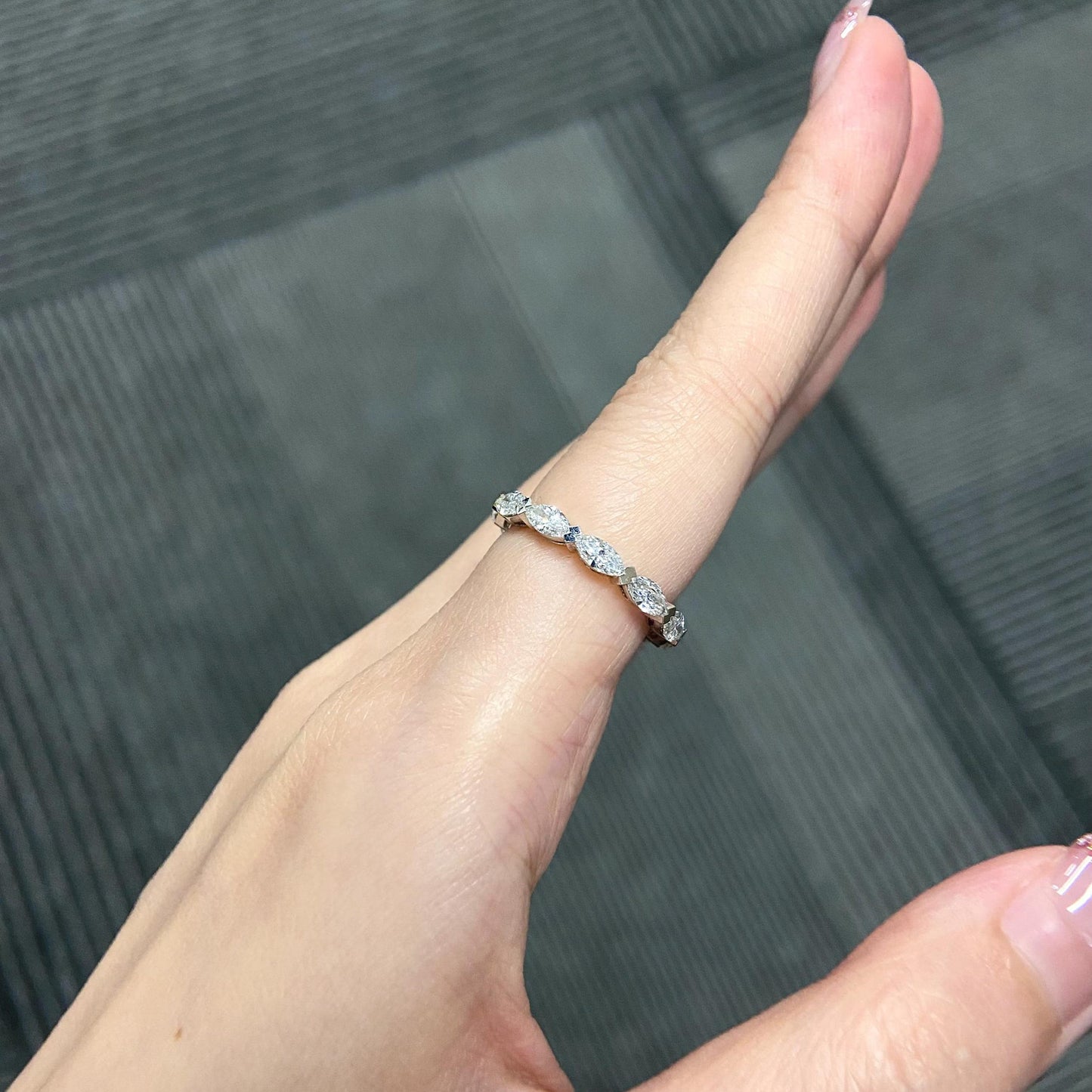 1.7 TCW Marquise Full Eternity Lab Grown Diamond Wedding Band