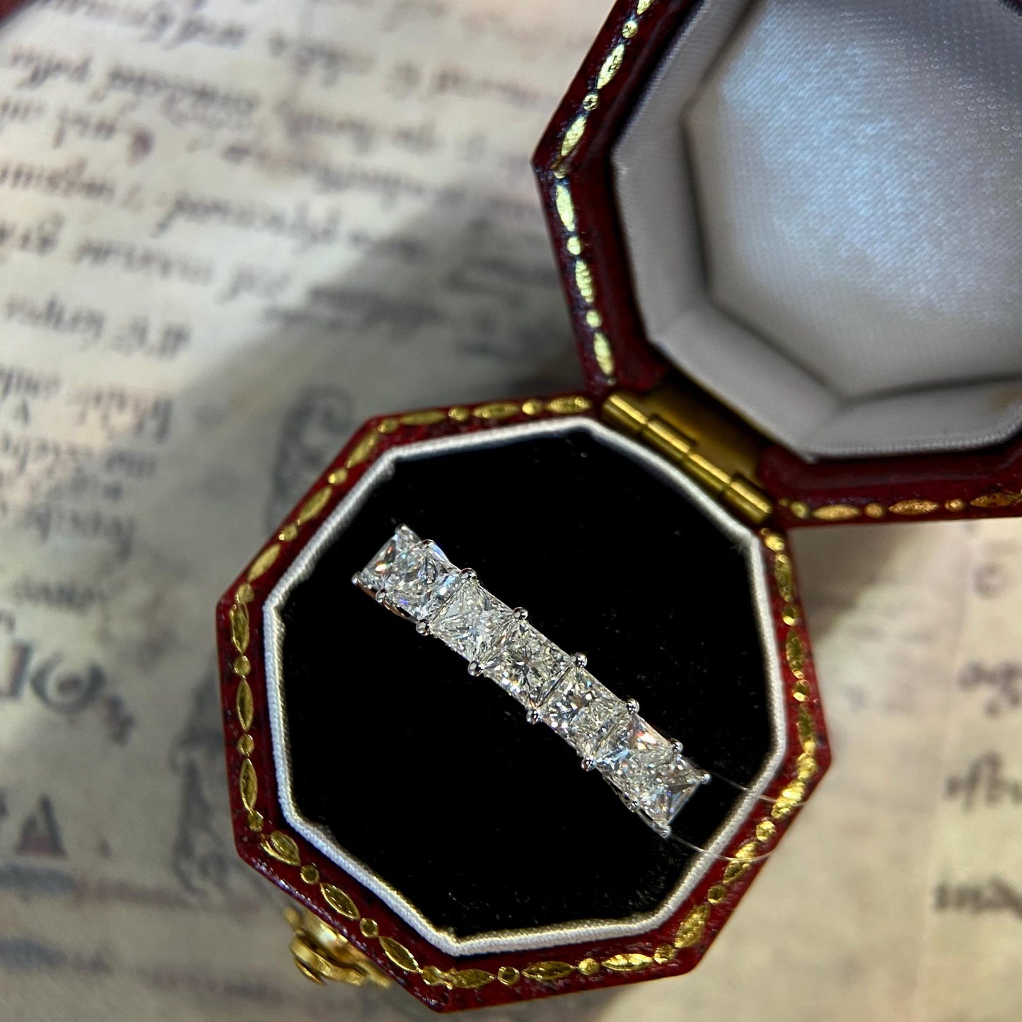 1.2 TCW Princess Half Eternity Lab Grown Diamond Wedding Band