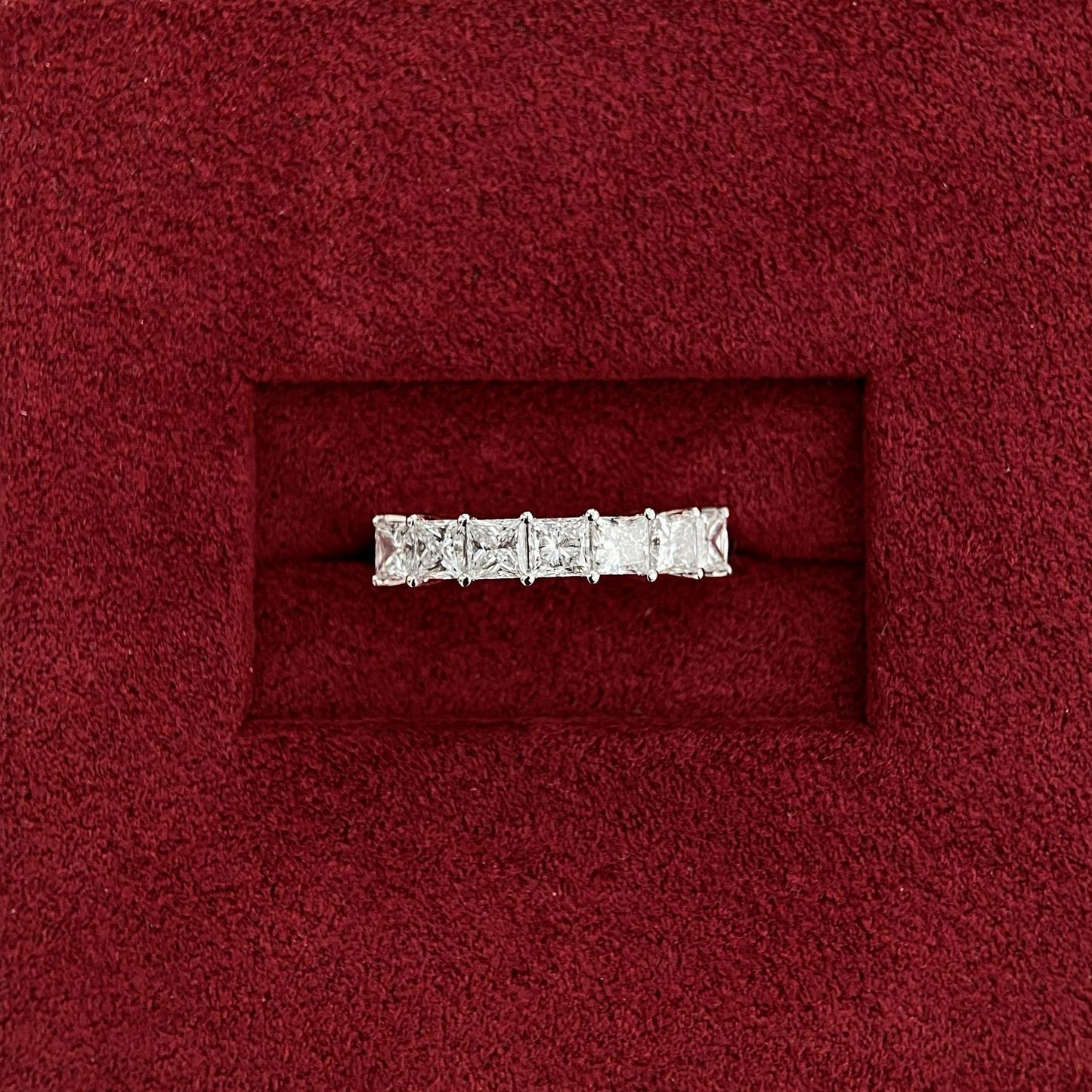 1.2 TCW Princess Half Eternity Lab Grown Diamond Wedding Band
