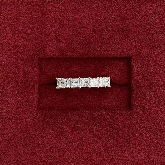 1.2 TCW Princess Half Eternity Lab Grown Diamond Wedding Band