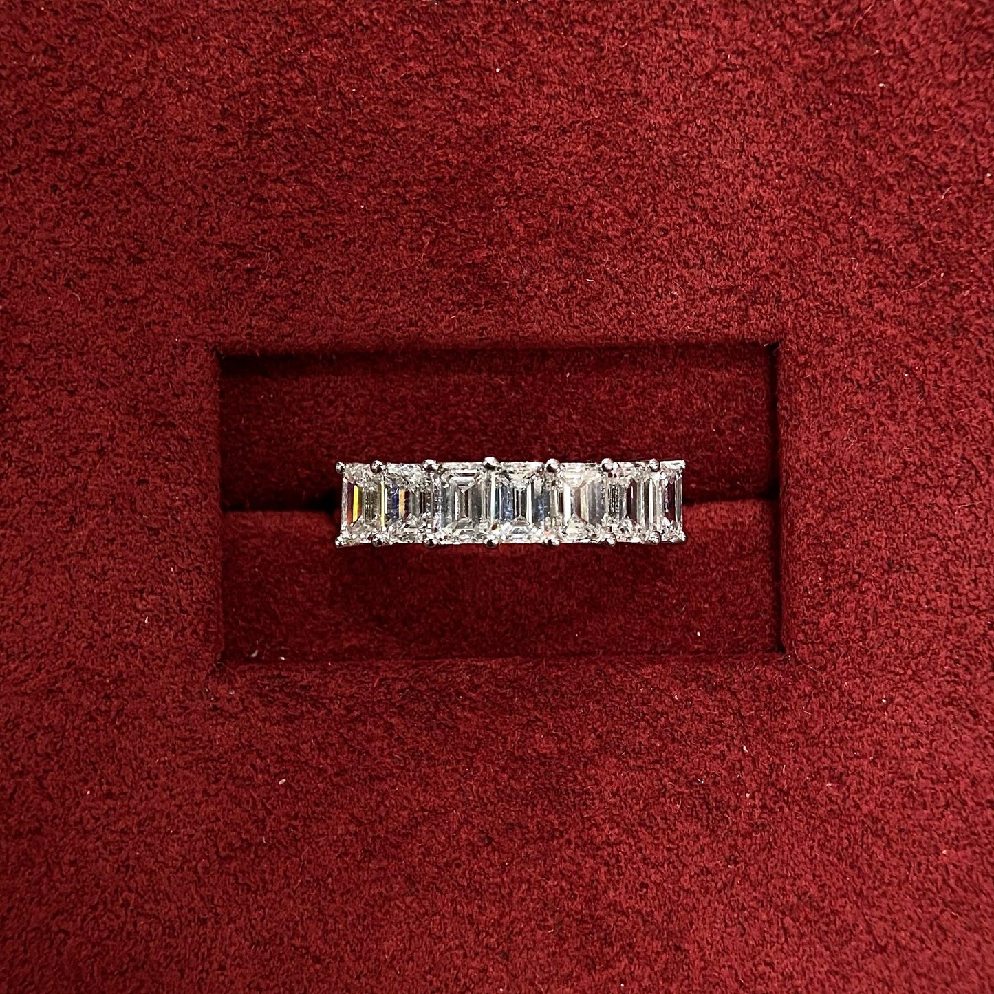 2.5 TCW Emerald Seven Stone Lab Grown Diamond Wedding Band
