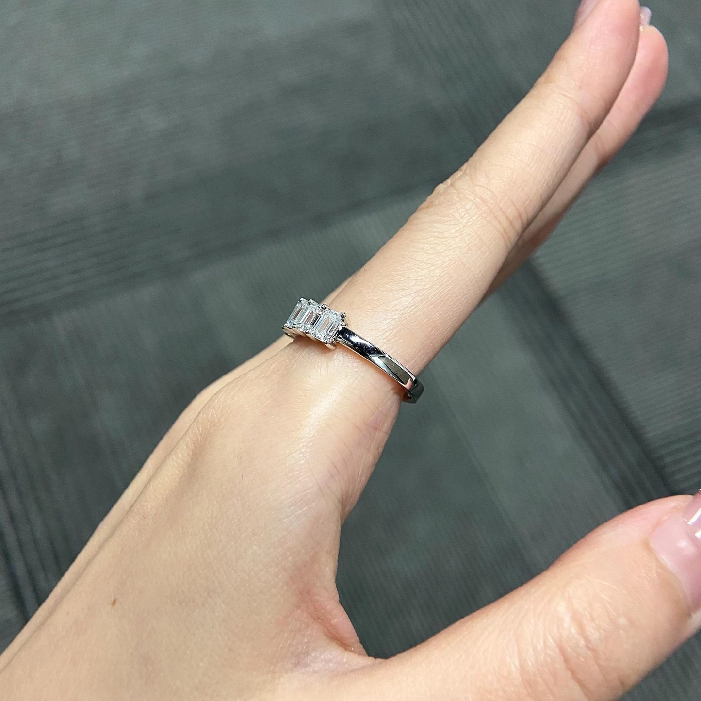 2.5 TCW Emerald Seven Stone Lab Grown Diamond Wedding Band