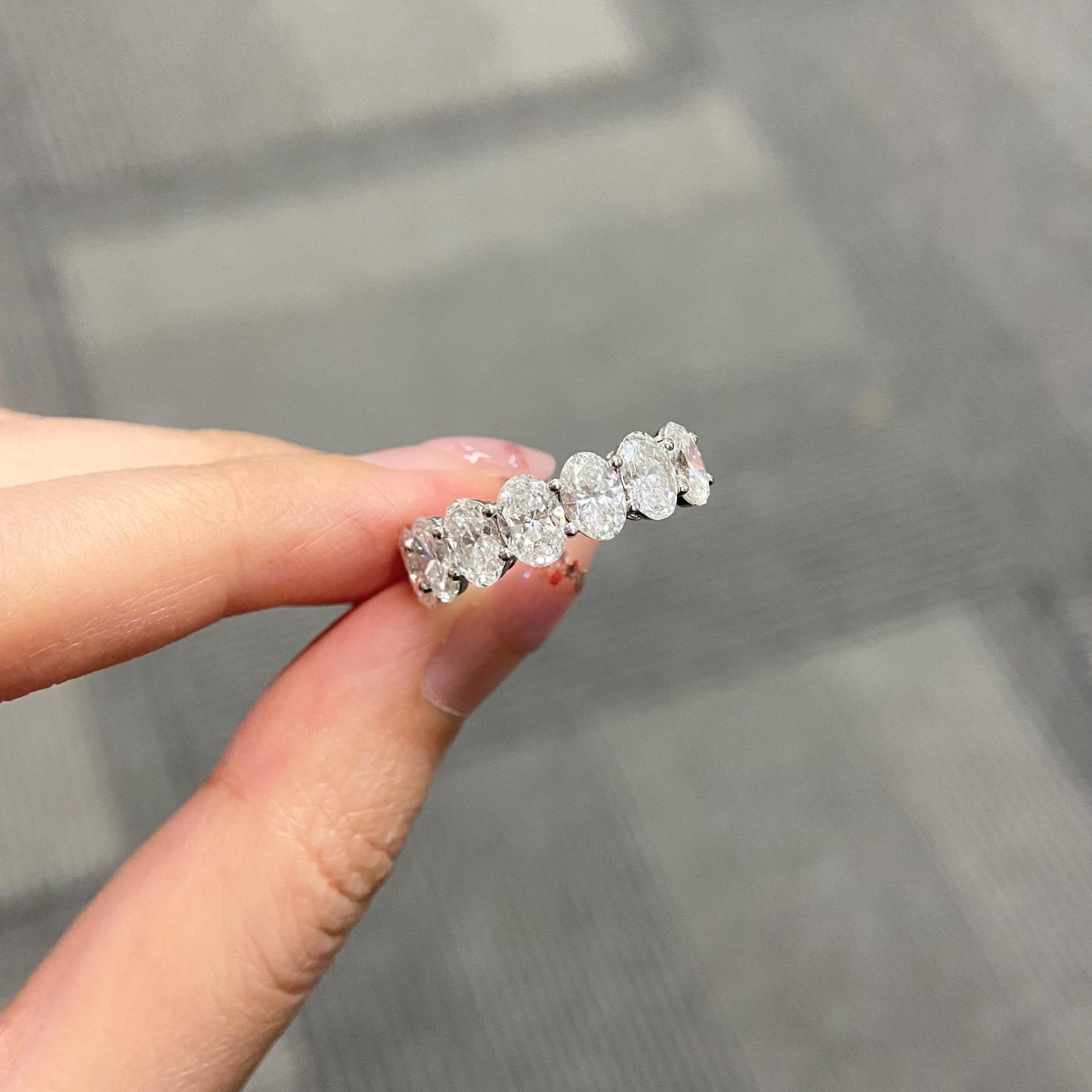 3.6 TCW Oval Eternity Lab Grown Diamond Wedding Band