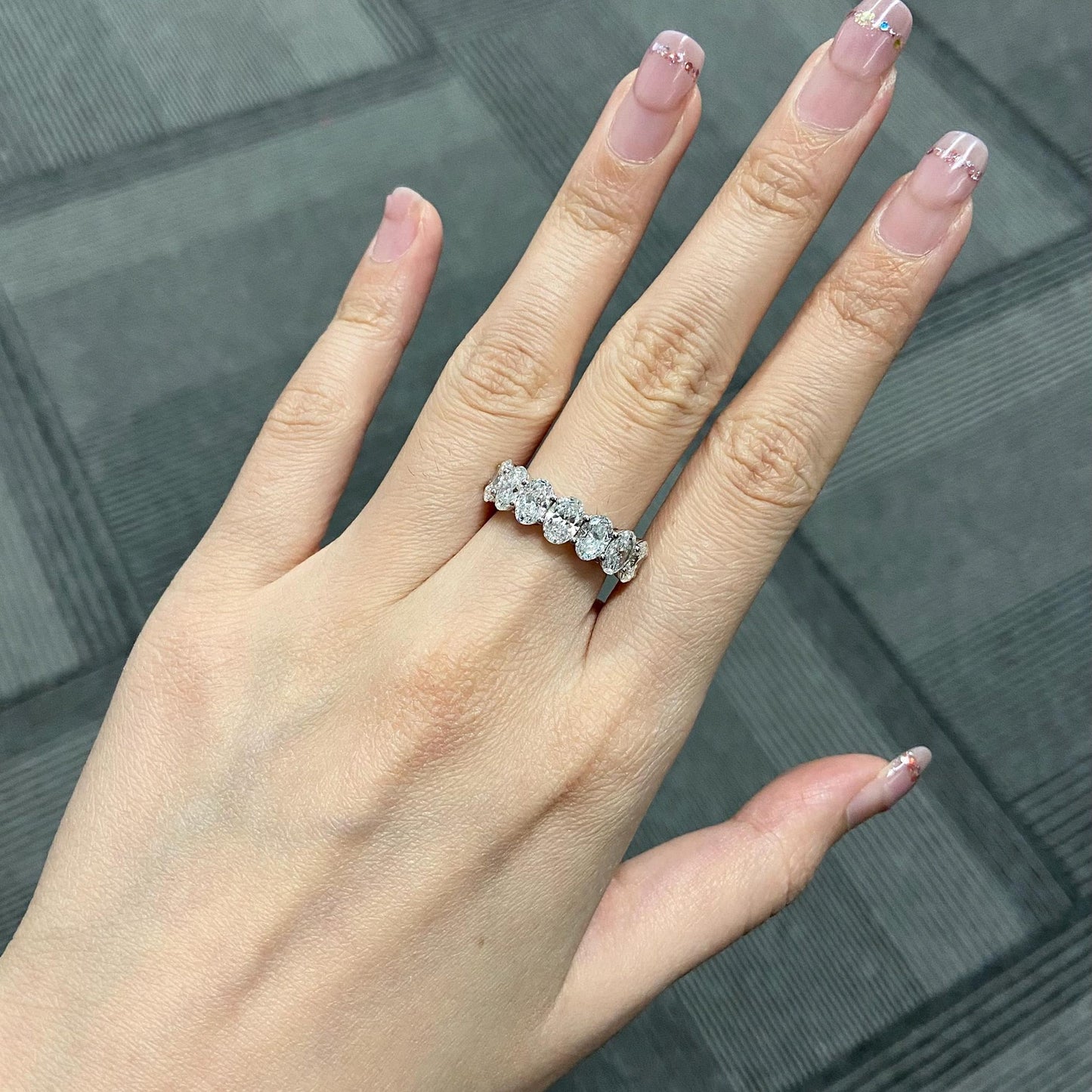 3.6 TCW Oval Eternity Lab Grown Diamond Wedding Band