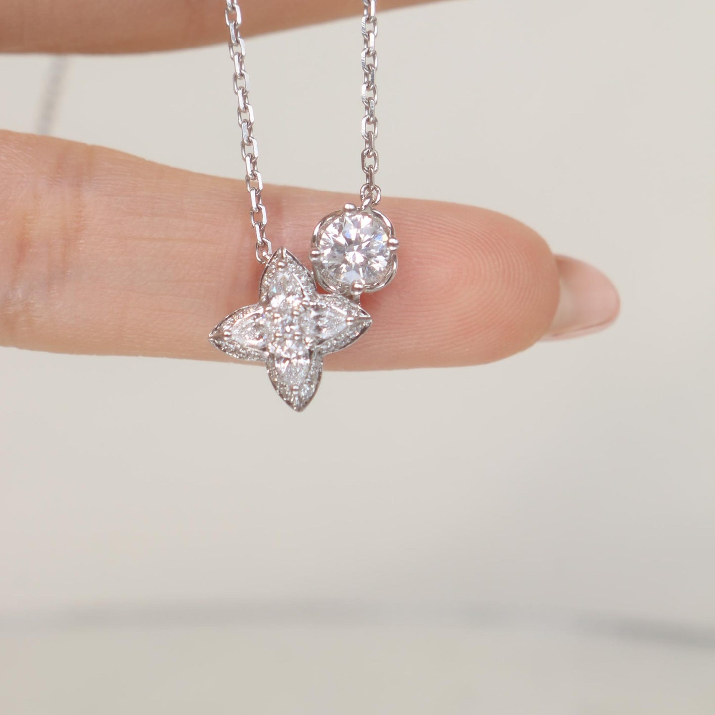 Heart Necklace with 0.3 TCW Round Cut Moissanite